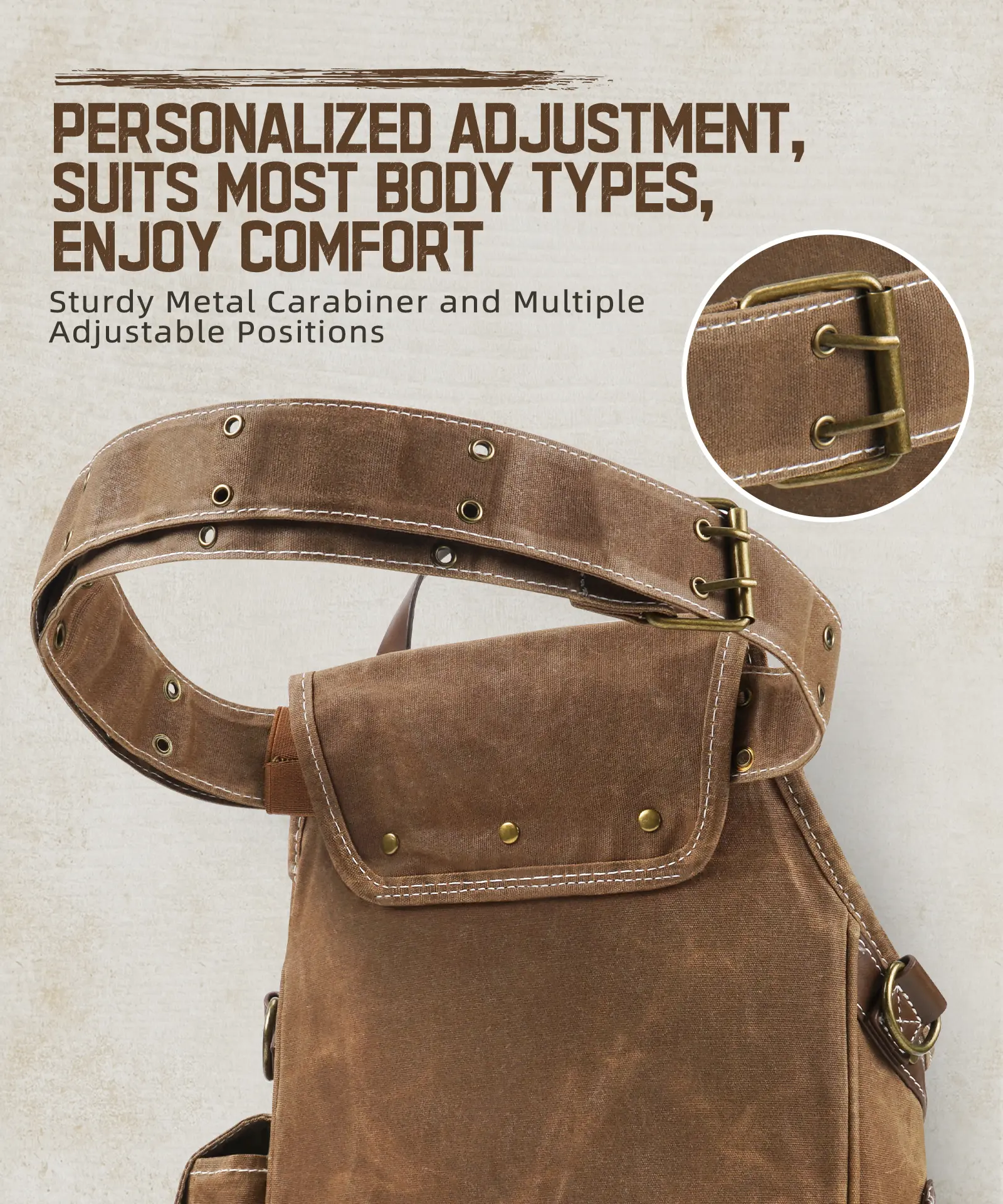 11-Pocket Tool Belt Pouch with Hammer Loop & Tape Clip For Electrician & Carpenter - Image 8