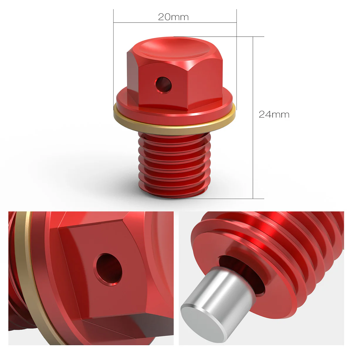 12mm P1.5 Magnetic Oil Drain Plug Bolt Dirt/Street Bike - Image 17