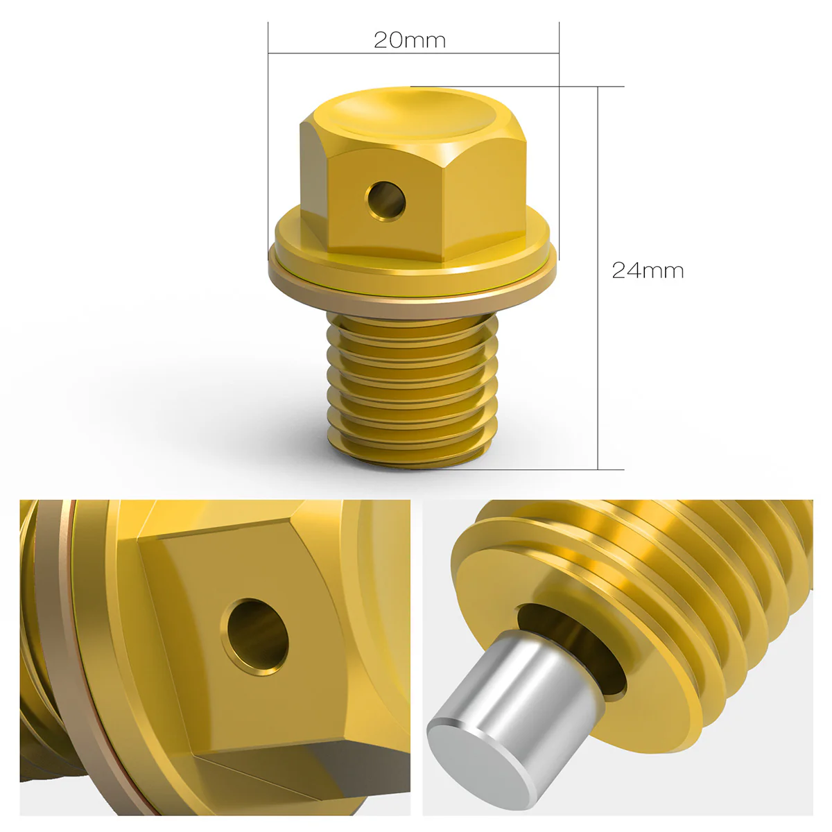 12mm P1.5 Magnetic Oil Drain Plug Bolt Dirt/Street Bike - Image 21