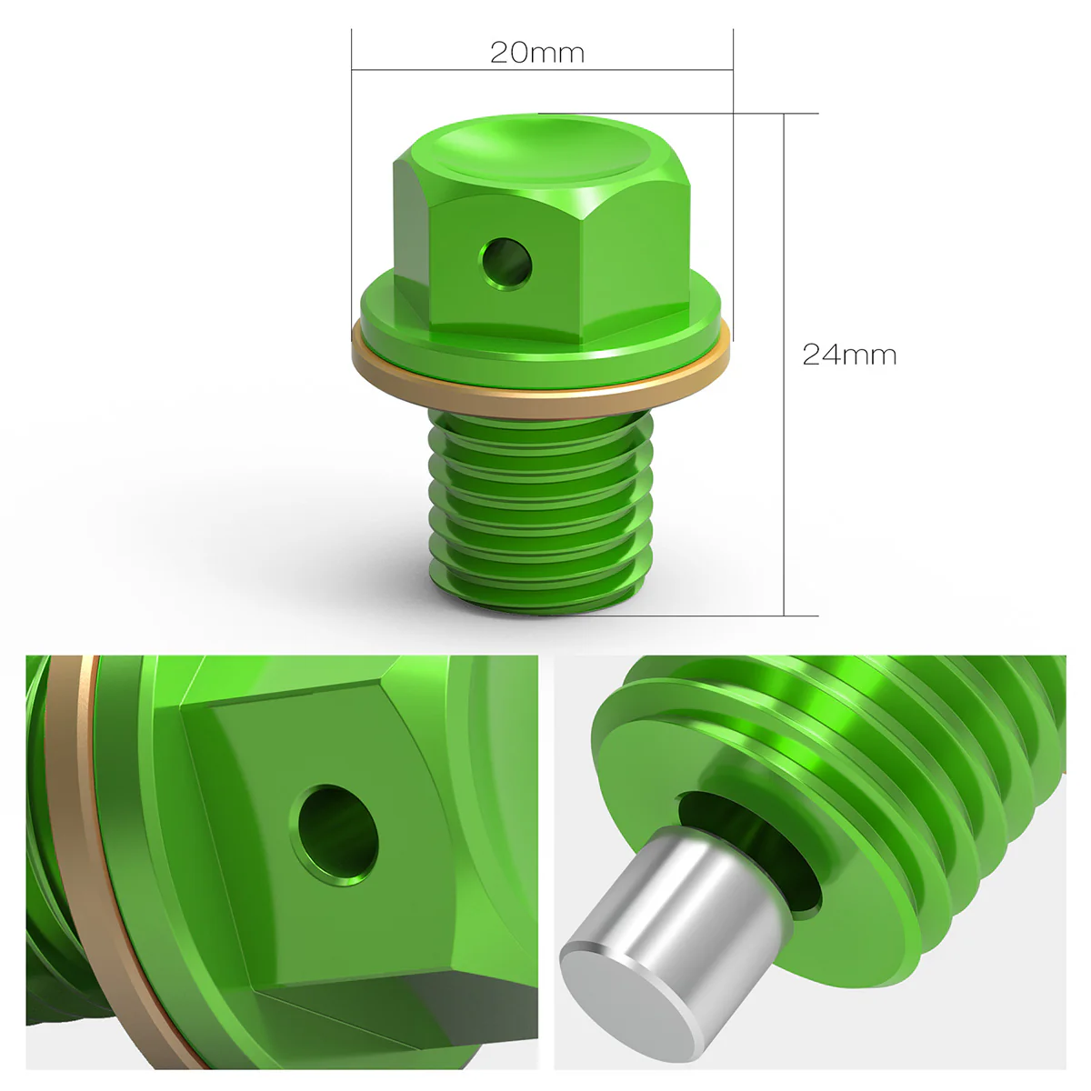12mm P1.5 Magnetic Oil Drain Plug Bolt Dirt/Street Bike - Image 25