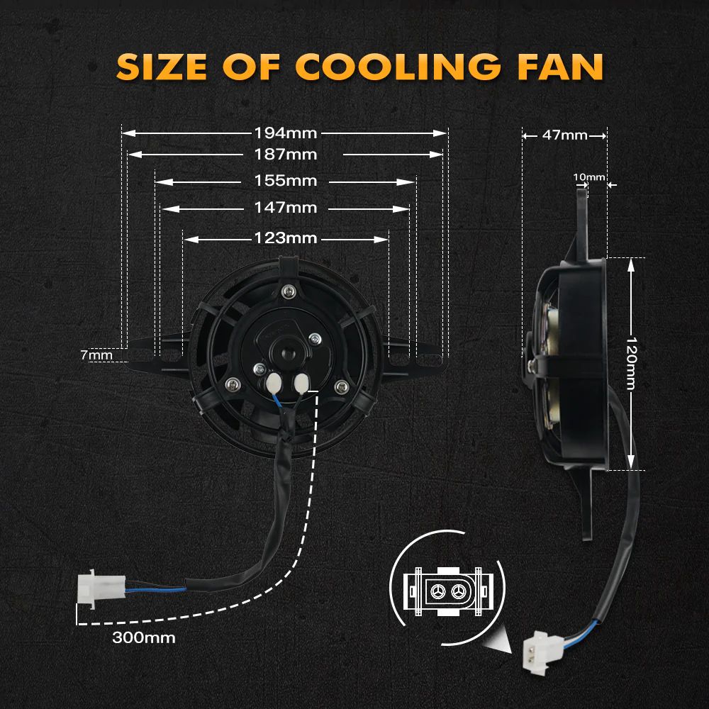 12V Electric Cooling Fan Oil Water Thermal Cooler For KTM SX SXF XC XCF XCW EXCF - Image 2