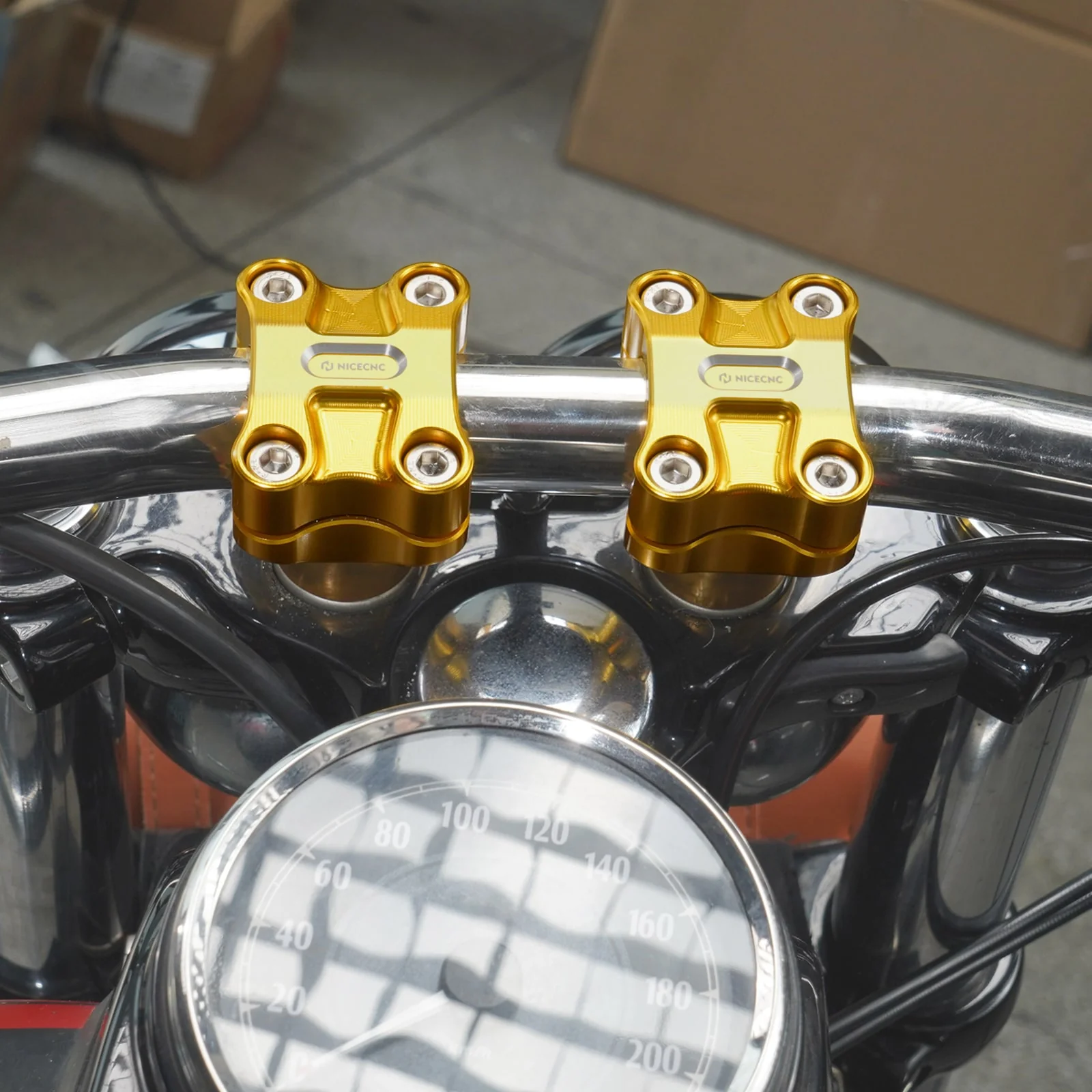 2" Handlebar Risers For Harley Dyna Low Rider Street Bob Super Glide 1.25" Bar - Image 21