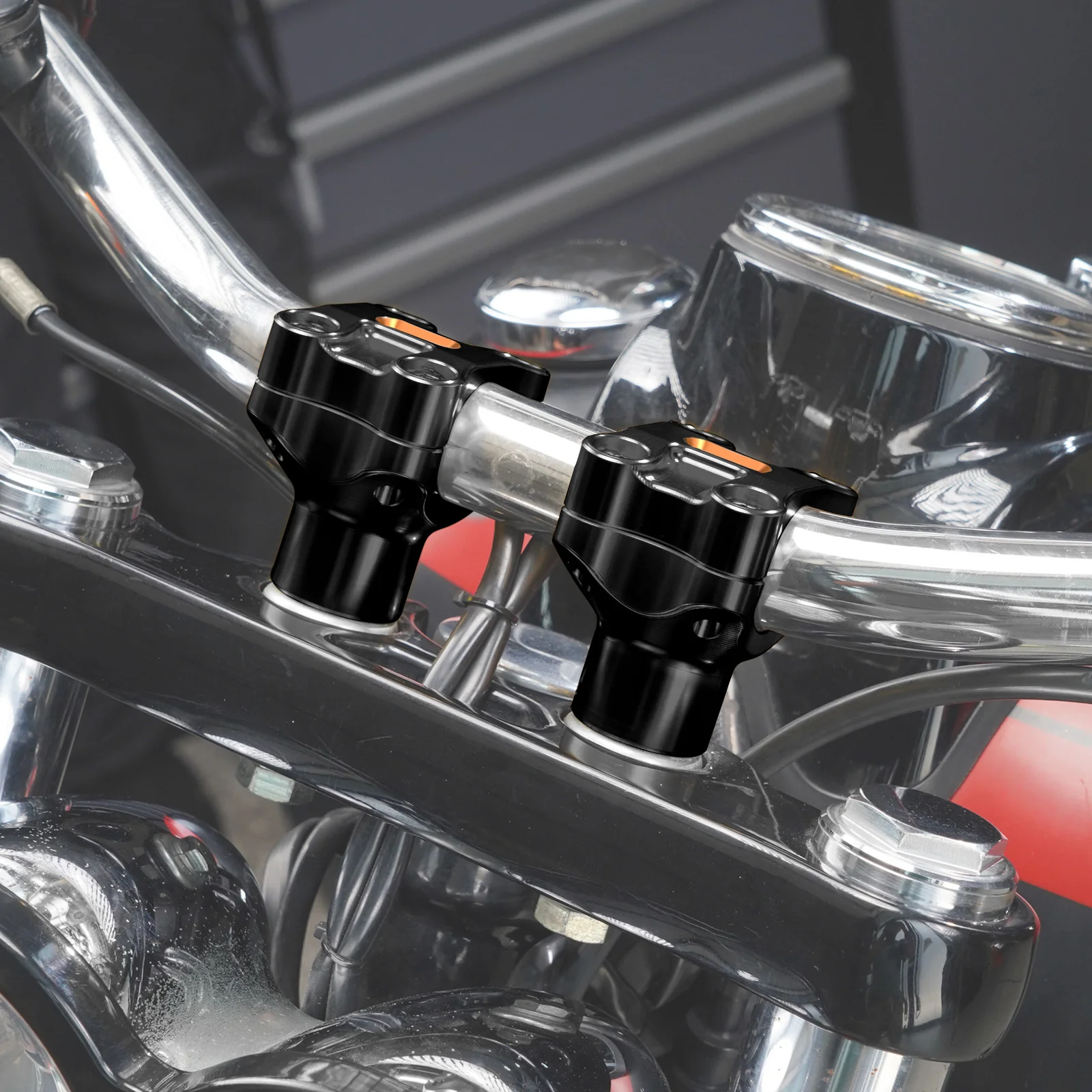 2" Handlebar Risers For Harley Dyna Low Rider Street Bob Super Glide 1.25" Bar - Image 8