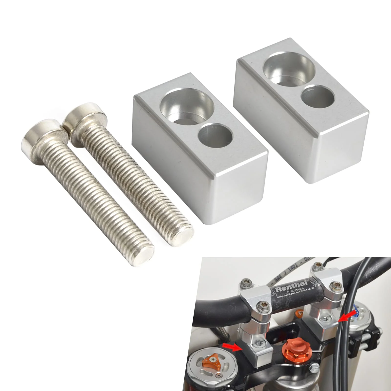 22MM Handlebar Bars Mount Clamp Risers Kit for KTM Husaberg Beta Husqvarna - Image 11