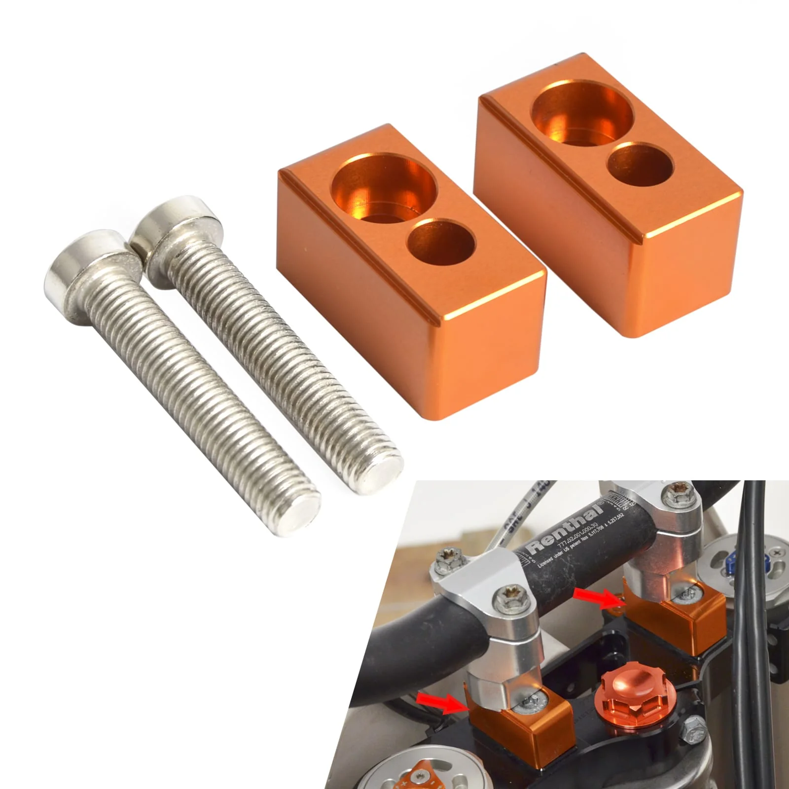 22MM Handlebar Bars Mount Clamp Risers Kit for KTM Husaberg Beta Husqvarna - Image 2