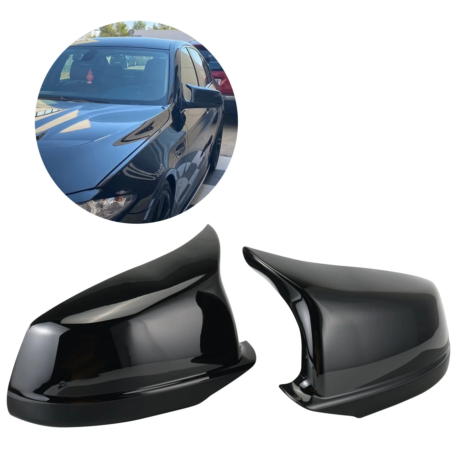 2PCS M-Style Side Mirror Cover Cap Replace For BMW 5 Series F10 F11 Pre-LCI - Image 3