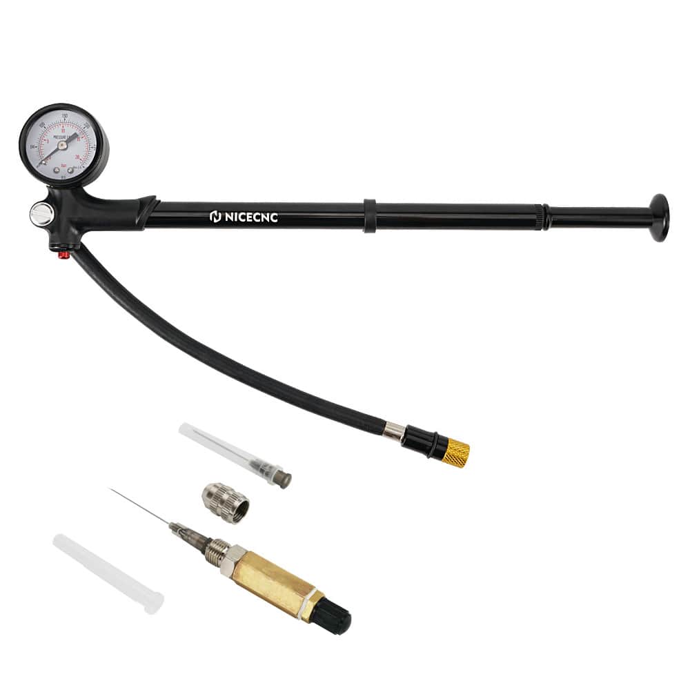 300 psi Air Shock Fork Pump with Rubber Handle Nitrogen Needle Fill Tools Kit - Image 2