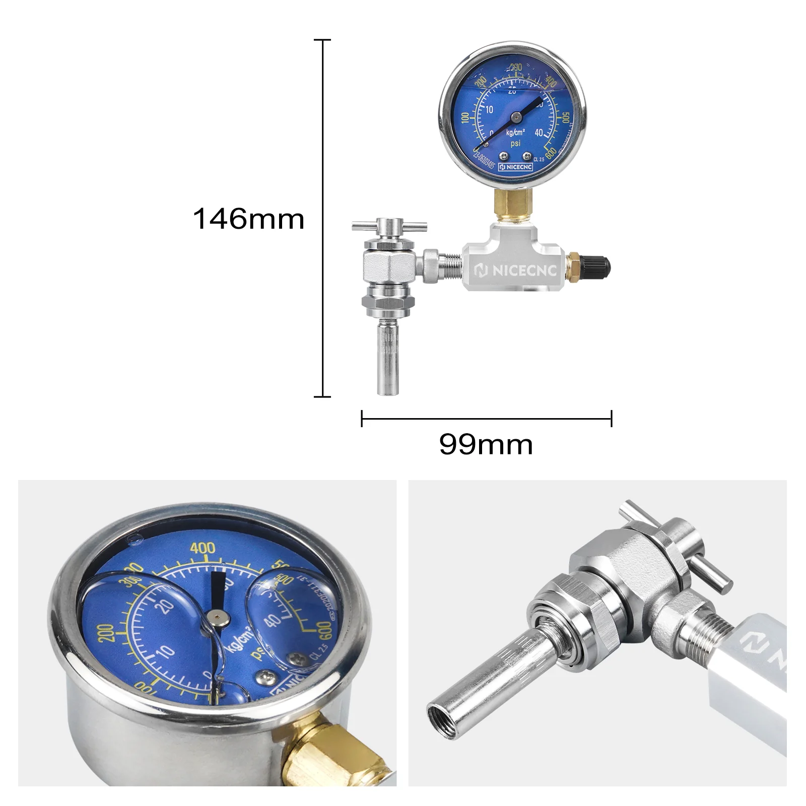 Upgraded 600PSI High Accuracy Nitrogen Filling Tool with Extension Special For Schrader Valve Shock - Image 9