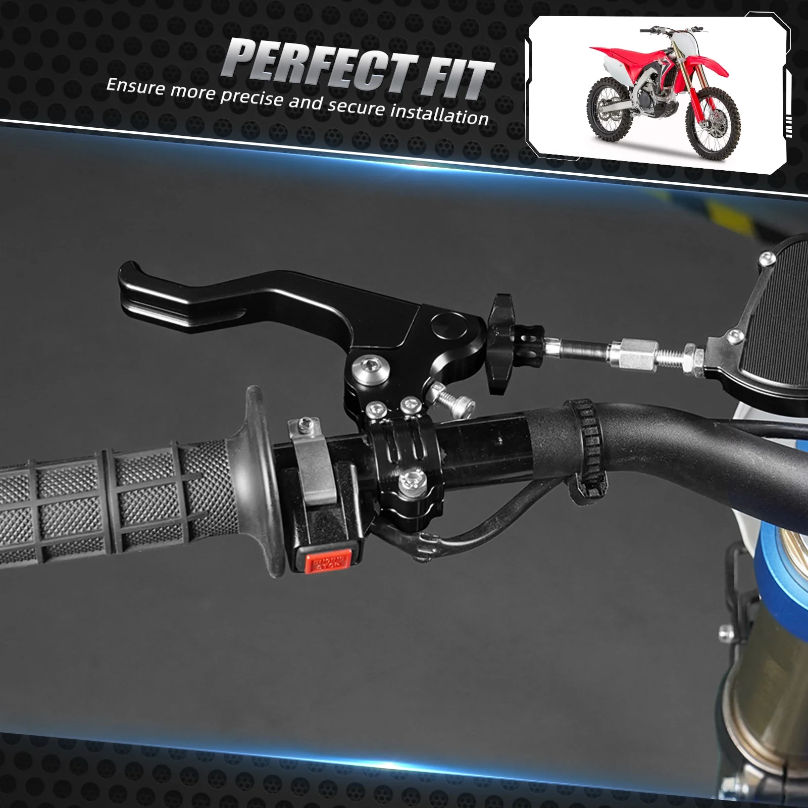 7/8" Handlebar Motorcycle 22mm Short Stunt Clutch Perch Lever Cable Performance - Image 2
