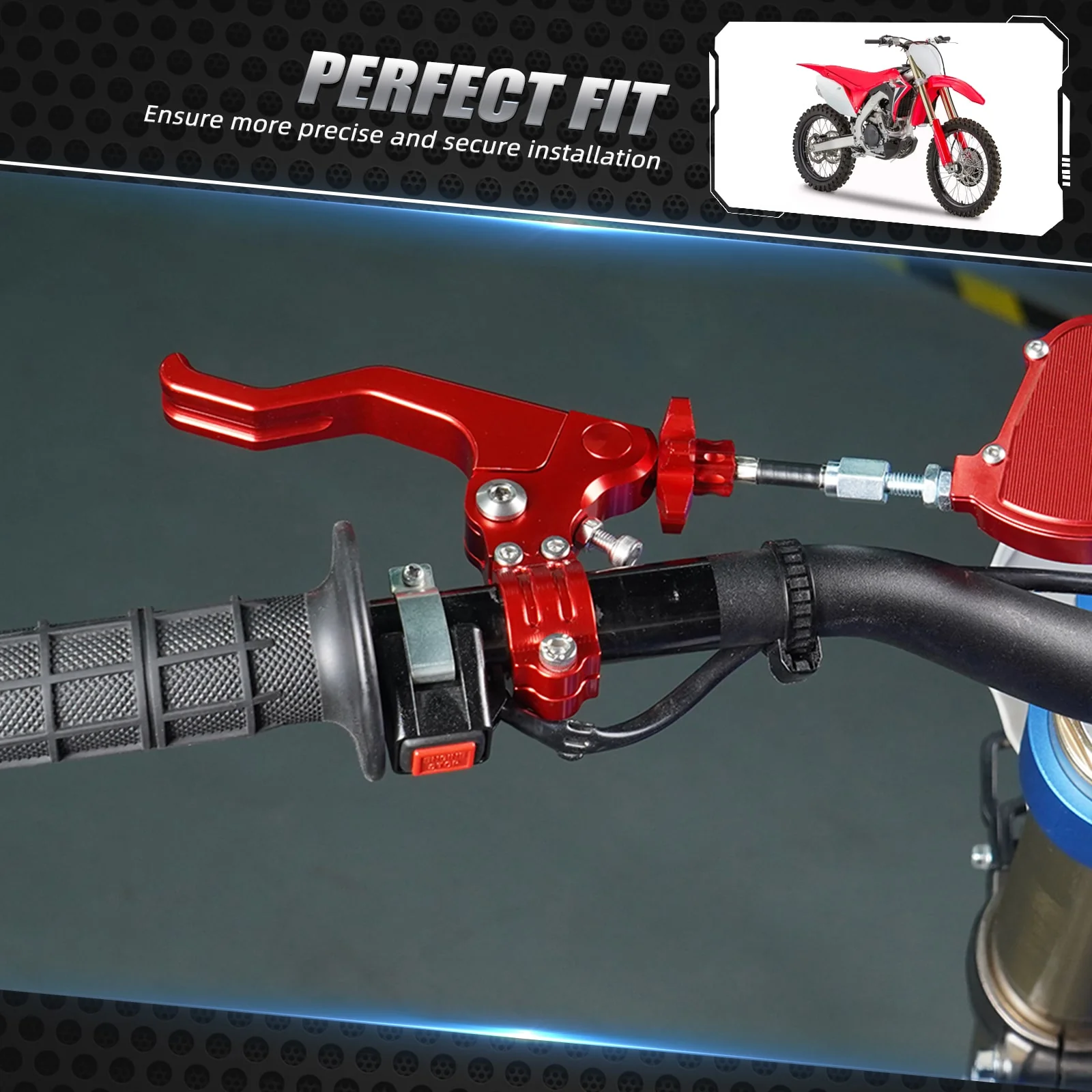 7/8" Handlebar Motorcycle 22mm Short Stunt Clutch Perch Lever Cable Performance - Image 3