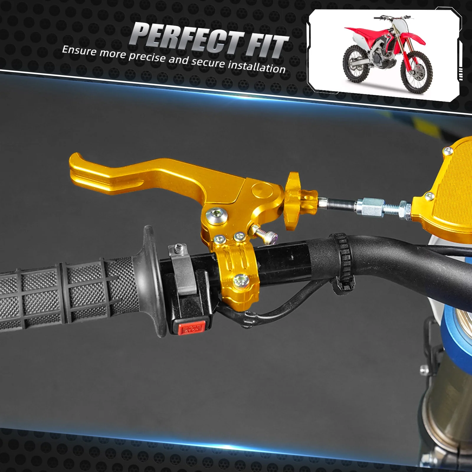 7/8" Handlebar Motorcycle 22mm Short Stunt Clutch Perch Lever Cable Performance - Image 6