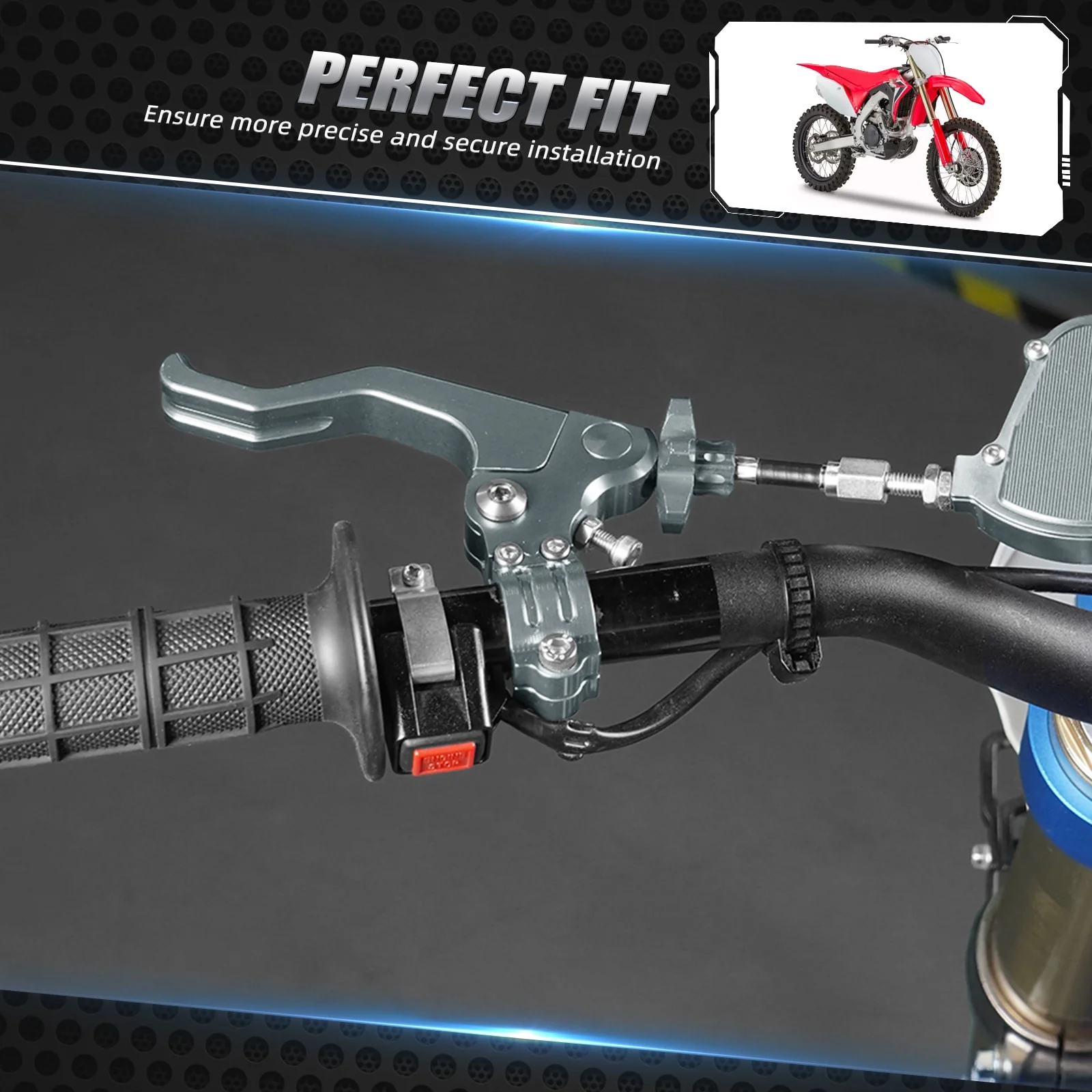 7/8" Handlebar Motorcycle 22mm Short Stunt Clutch Perch Lever Cable Performance - Image 7