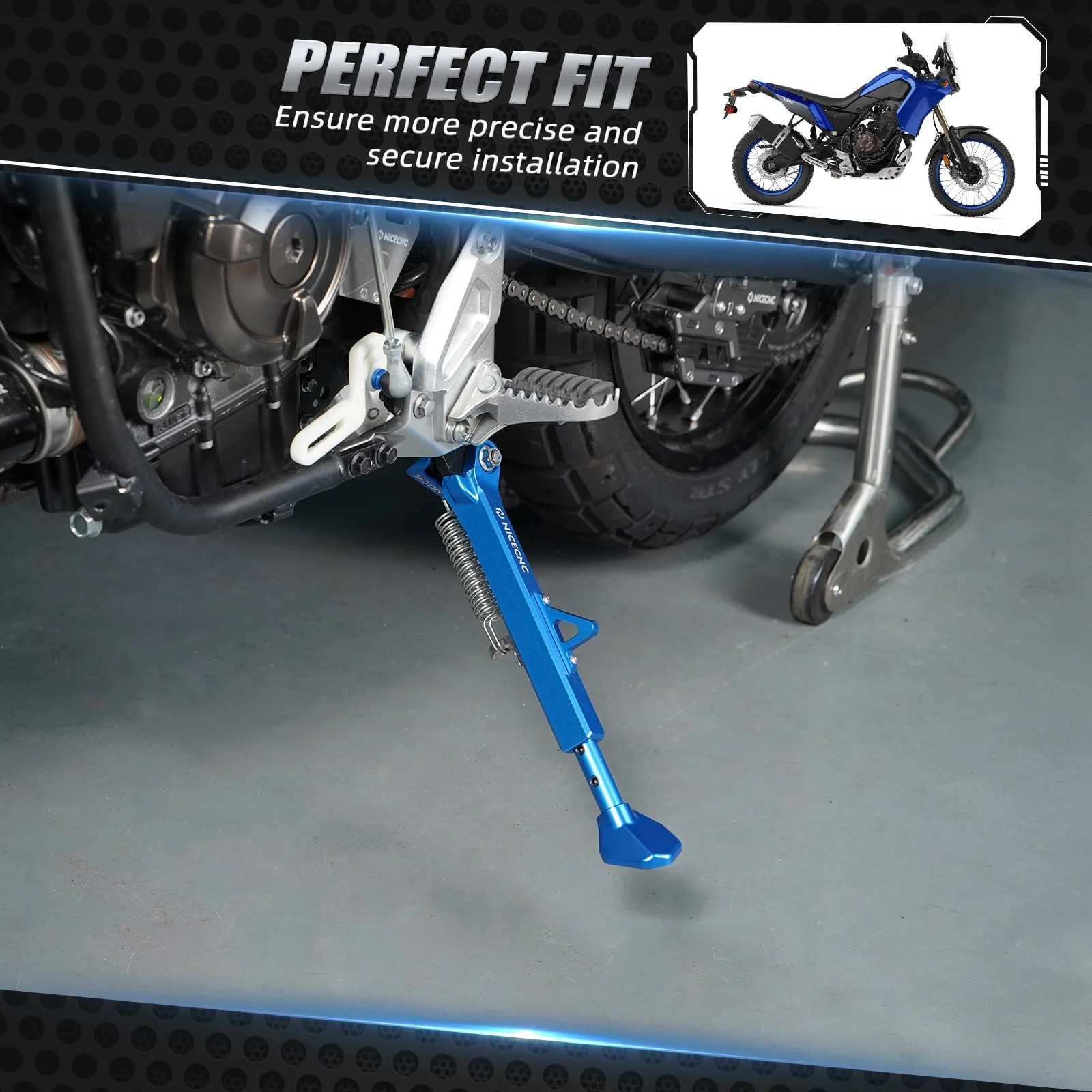 Adjustable Side Stand Kickstand for Yamaha Tenere 700 / XTZ700 2019-2024 Rally Edition 2020-2024 - Image 2