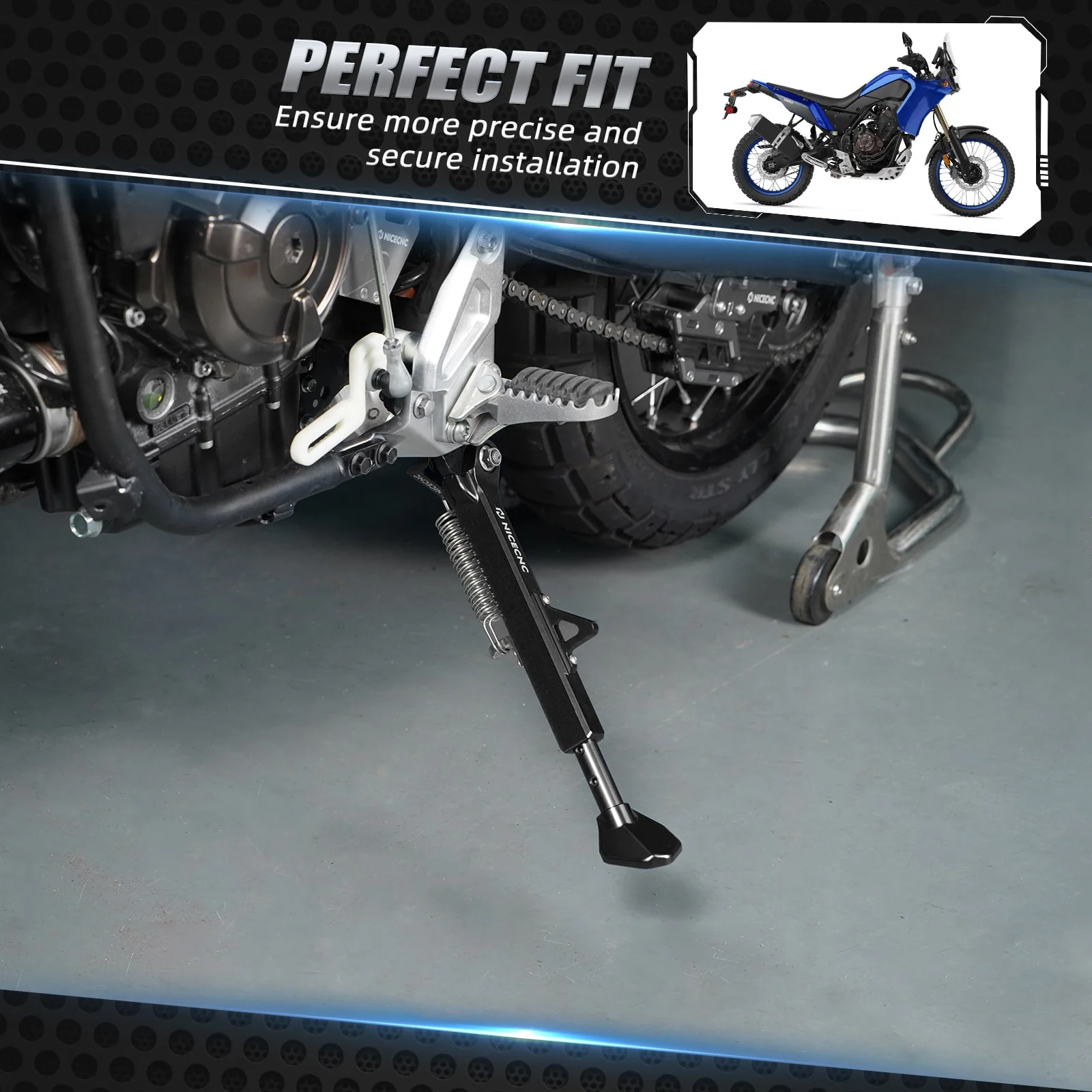 Adjustable Side Stand Kickstand for Yamaha Tenere 700 / XTZ700 2019-2024 Rally Edition 2020-2024 - Image 3