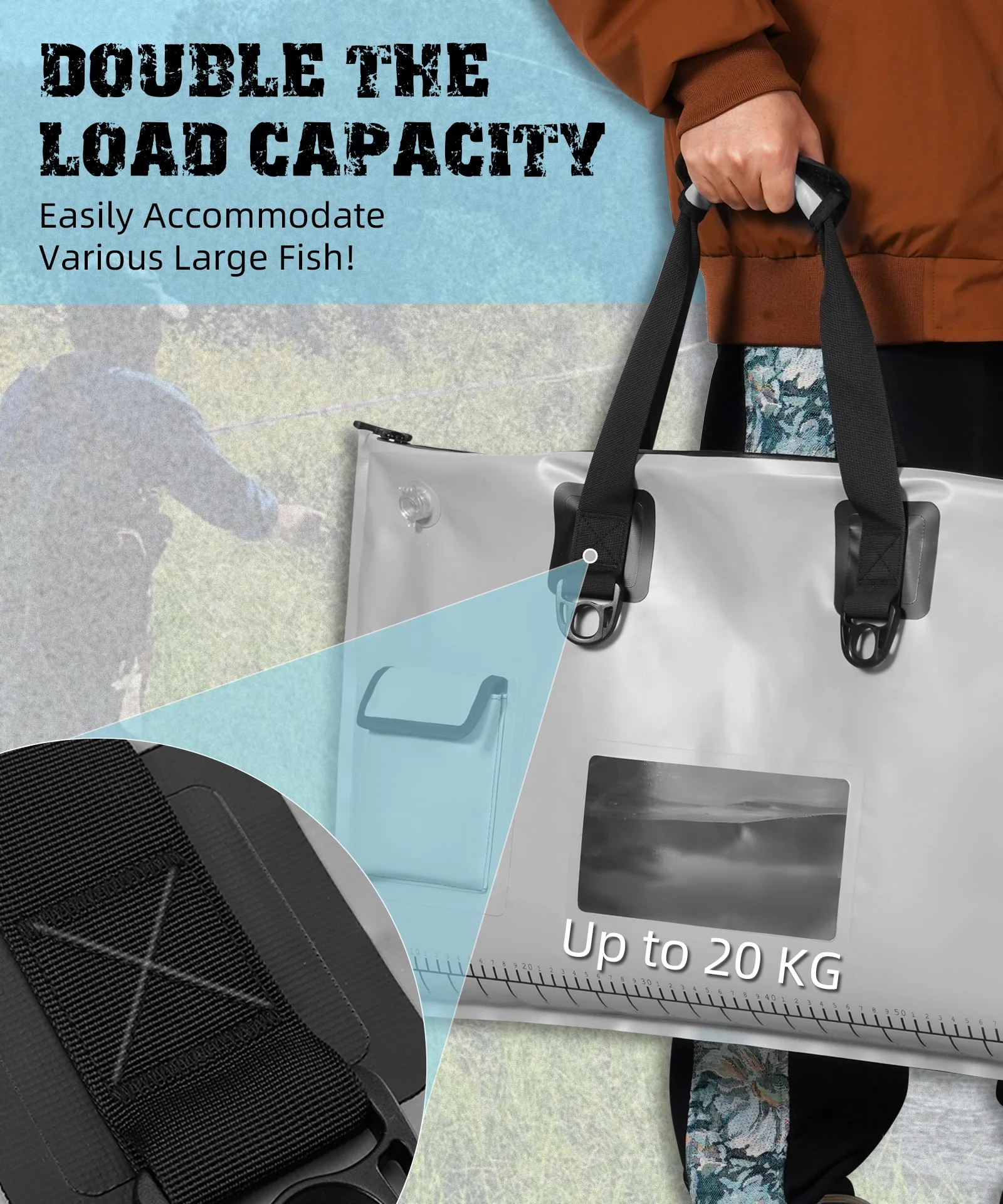 ARCFOX Fish Tournament Bag Removable Mesh Bag See-through Pocket - Image 3