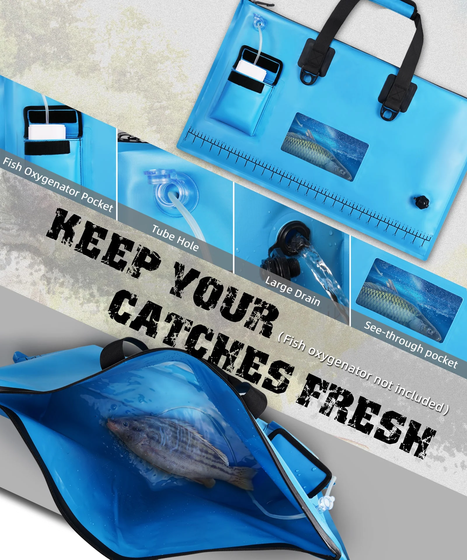 ARCFOX Fish Tournament Bag Removable Mesh Bag See-through Pocket - Image 5