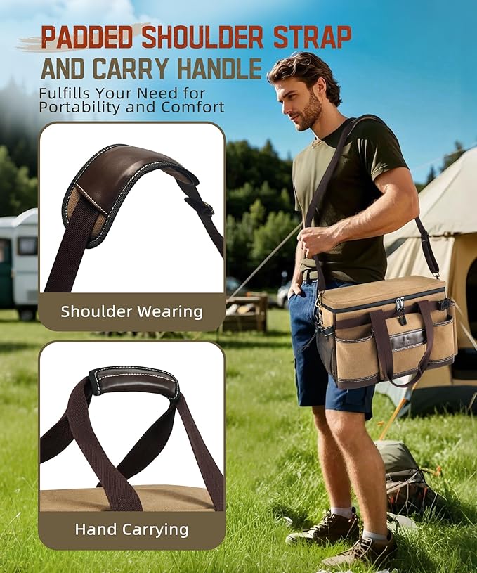 ARCFOX Large Grill Caddy with Lid, 30L BBQ Caddy with Paper Towel Holder for Outdoor Grill, Tailgate Essentials for Camping, Picnic and RV - Image 4