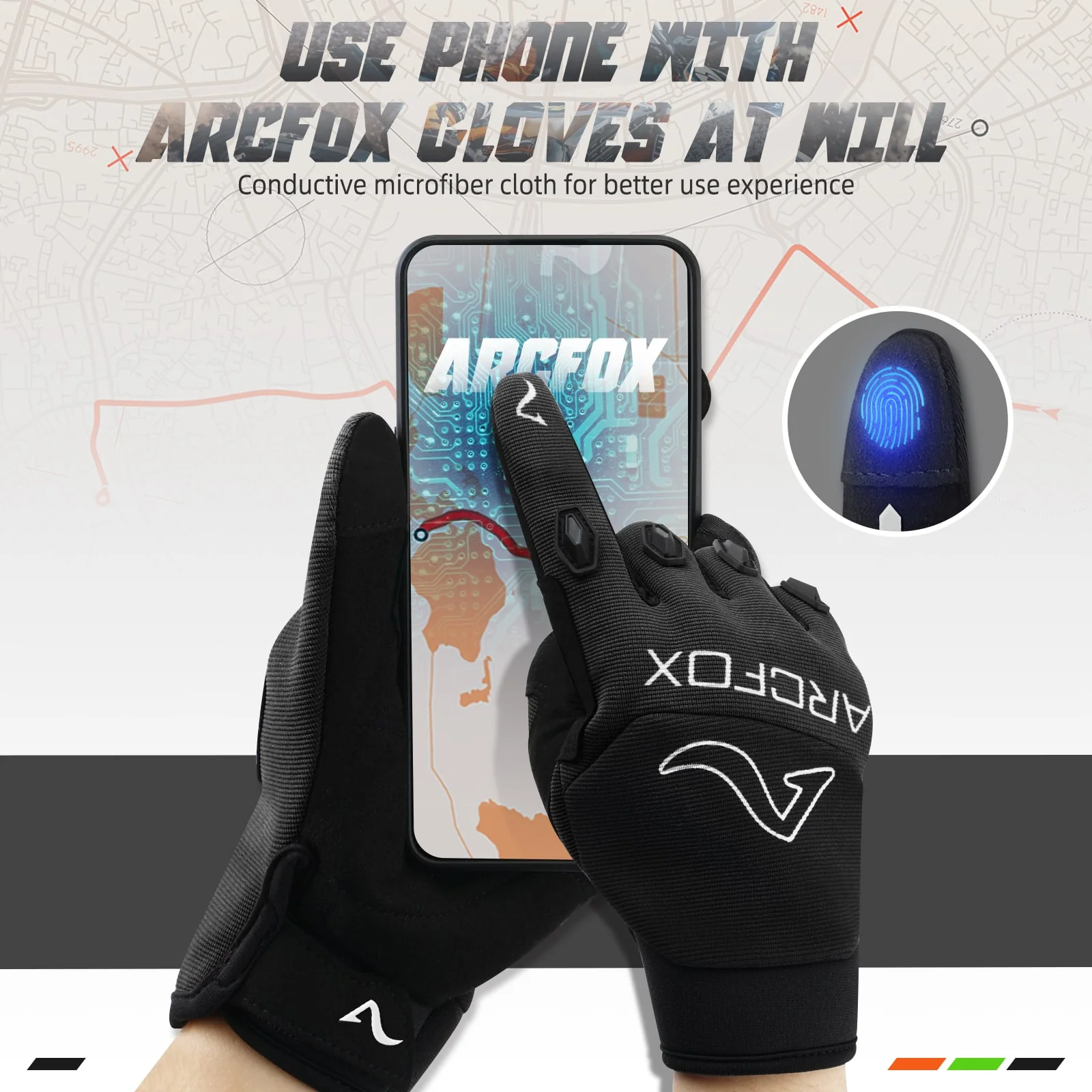 ARCFOX Dirt Bike Gloves for ATV UTV MTB Motocross Motorcycle Off-Road Riding Touch Screen Breathable Sweat-absorbing Fabric - Image 13