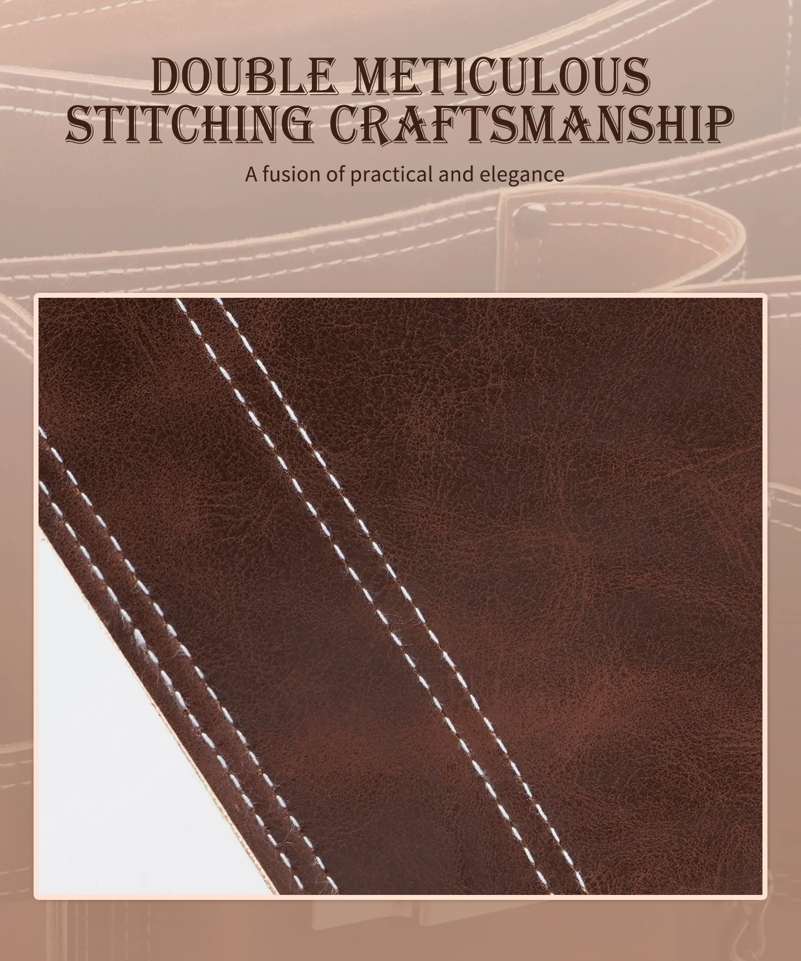 ARCFOX Vintage Leather Tool Pouch Bag with Belt 10 Pockets with Large Compartment Utility Pouches for Mechanics Electricians - Image 9