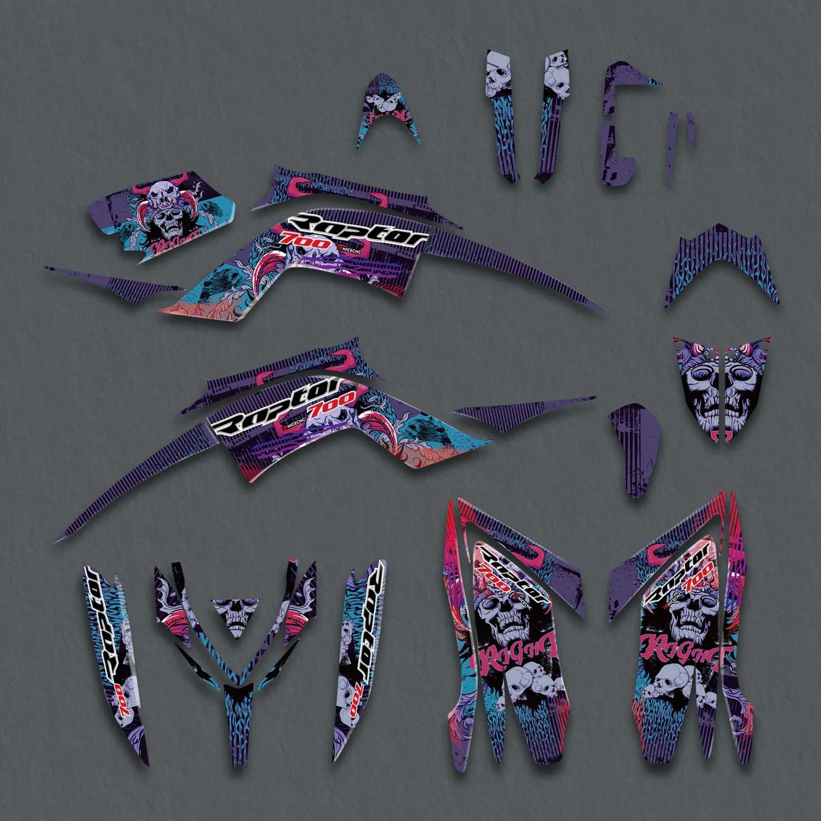 ATV Decals Full Graphics Protection Stickers Set For YAMAHA RAPTOR 700 2013-2023