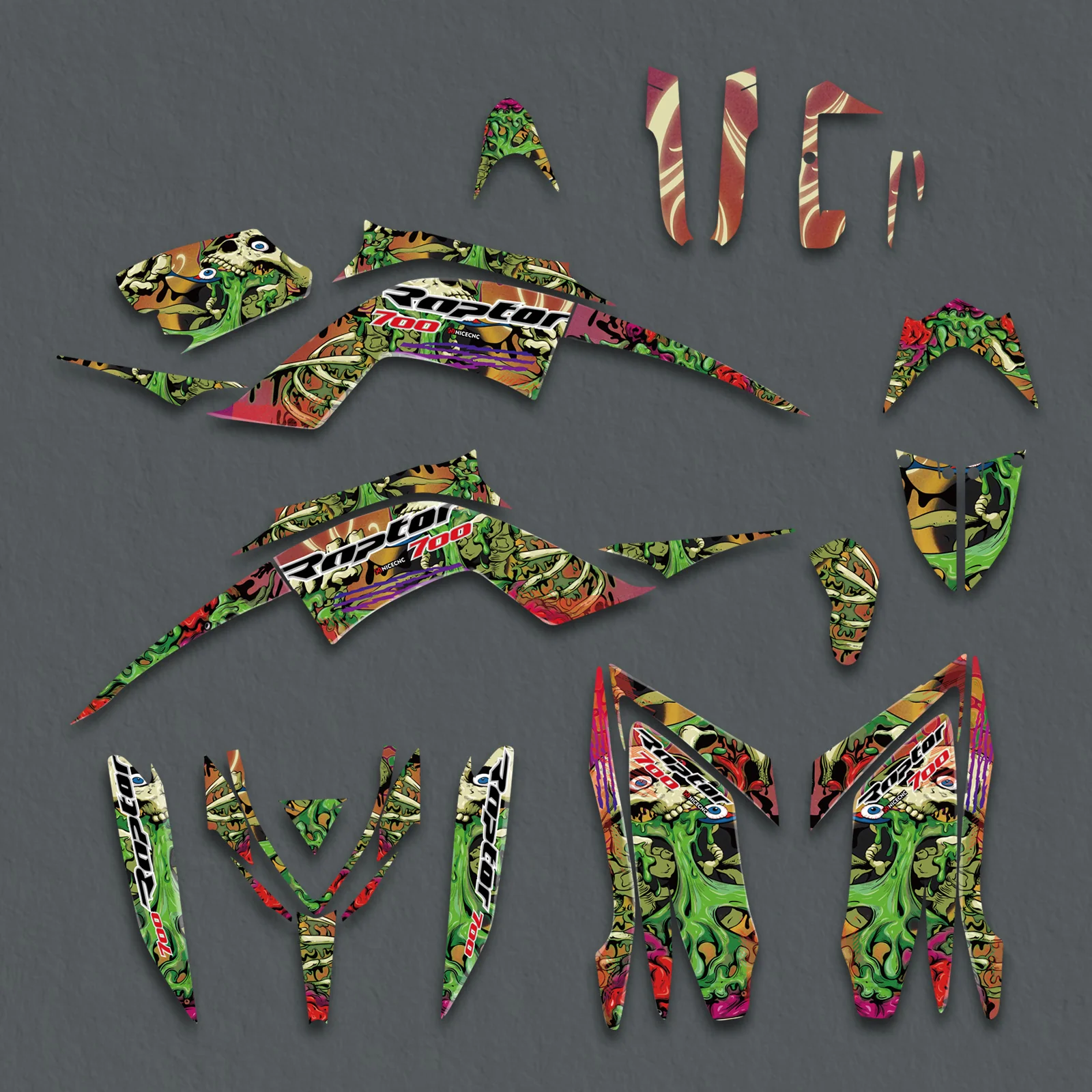 ATV Decals Full Graphics Protection Stickers Set For YAMAHA RAPTOR 700 2013-2023 - Image 2