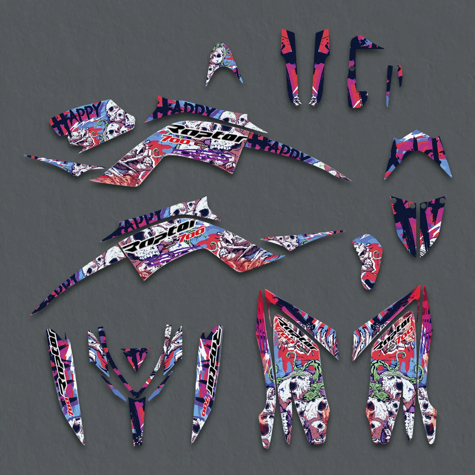 ATV Decals Full Graphics Protection Stickers Set For YAMAHA RAPTOR 700 2013-2023 - Image 3