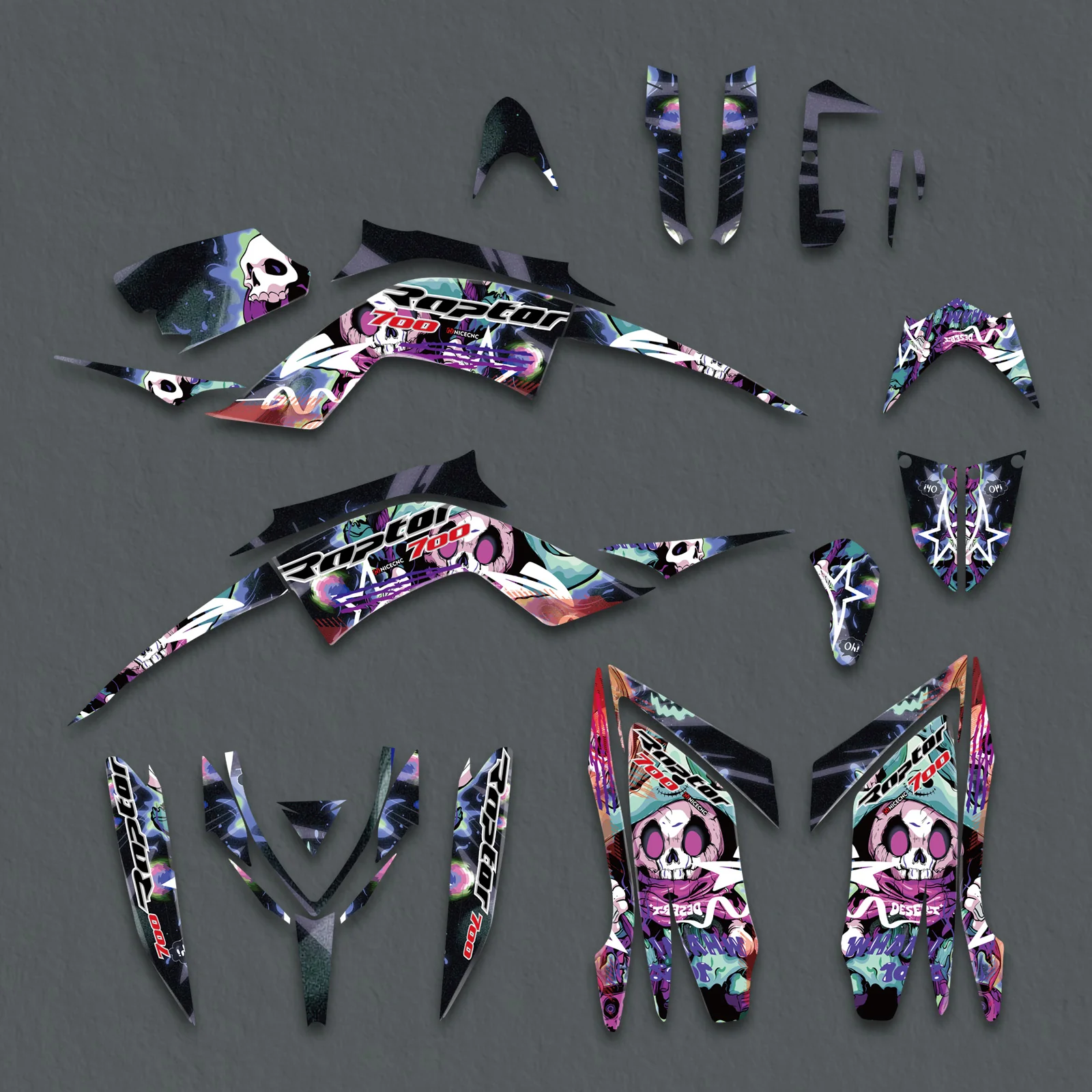 ATV Decals Full Graphics Protection Stickers Set For YAMAHA RAPTOR 700 2013-2023 - Image 4