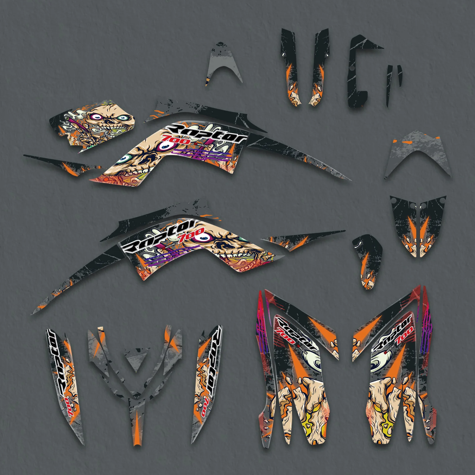 ATV Decals Full Graphics Protection Stickers Set For YAMAHA RAPTOR 700 2013-2023 - Image 5