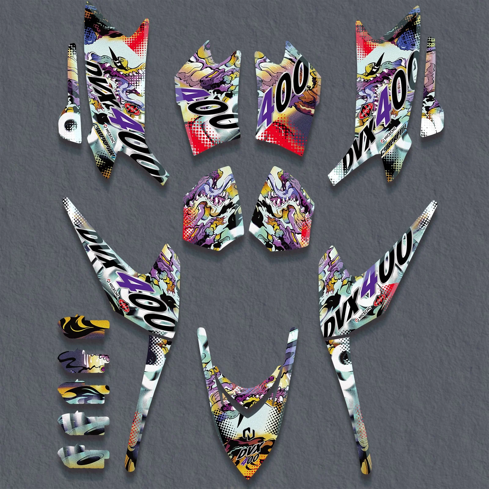ATV Decals Full Graphics Stickers Kit For ARCTIC CAT DVX400 2004-2008 - Image 4