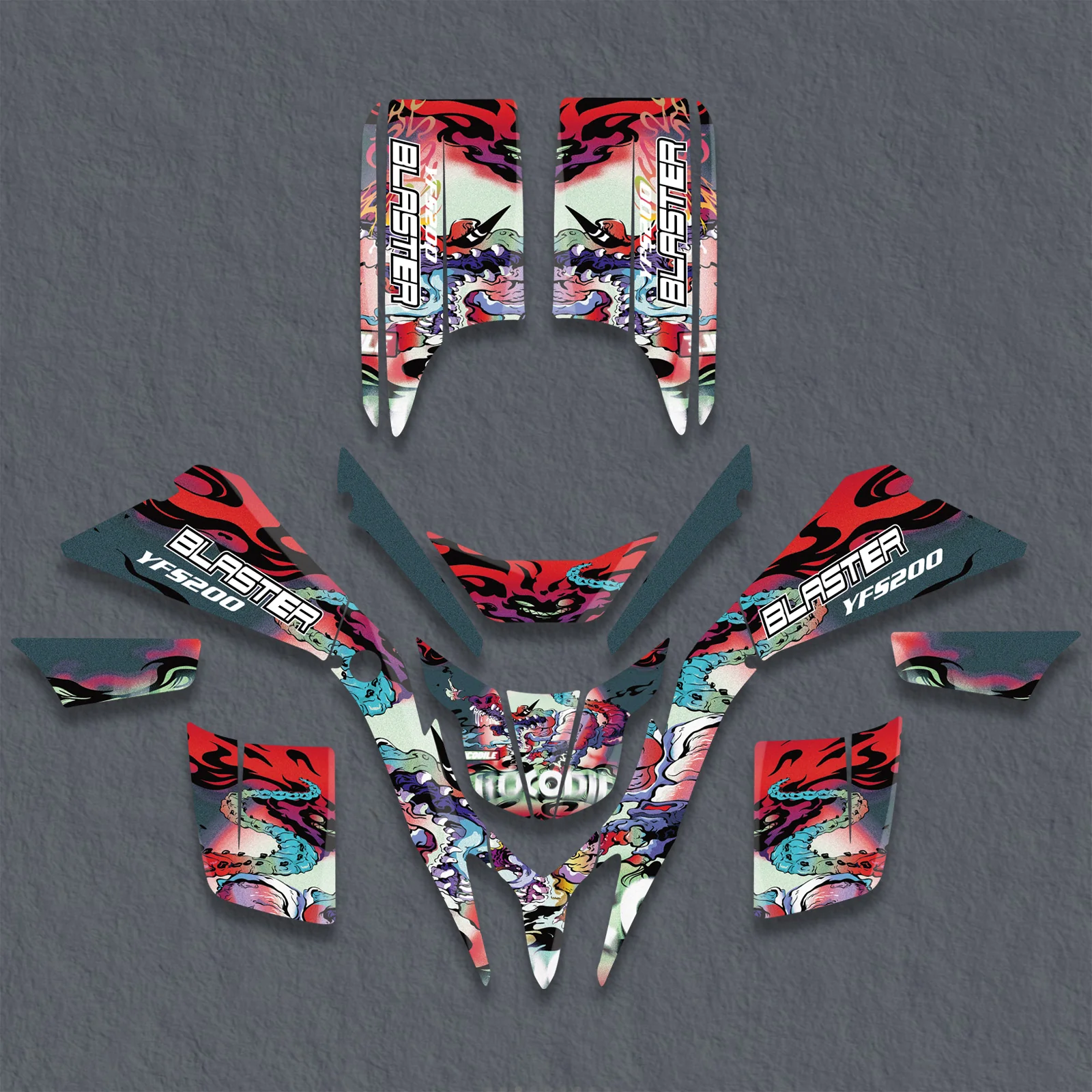ATV Decals Full Graphics Stickers Kit For YAMAHA BLASTER 200 1988-2006 - Image 2