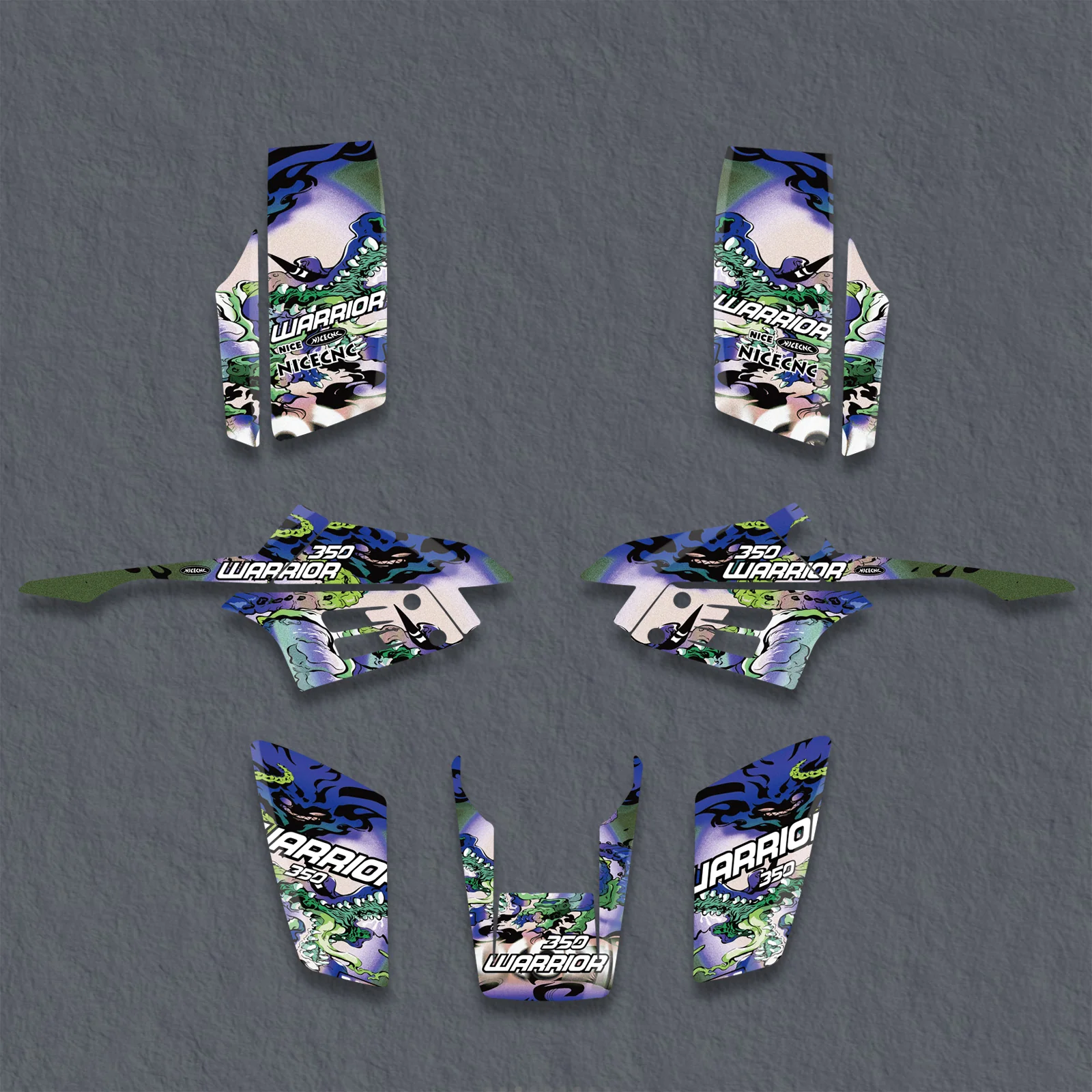 ATV Decals Full Graphics Stickers Kit For YAMAHA Warrior350 1987-2004 - Image 2