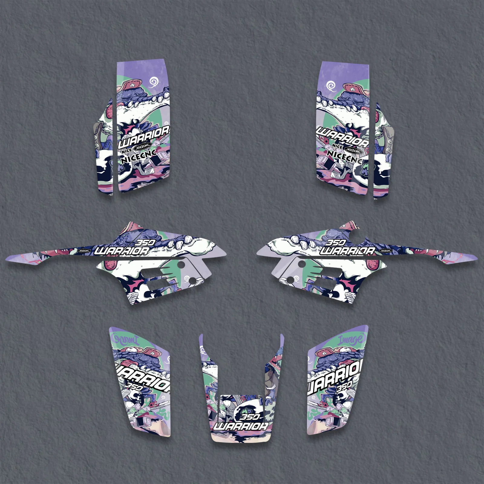 ATV Decals Full Graphics Stickers Kit For YAMAHA Warrior350 1987-2004 - Image 3
