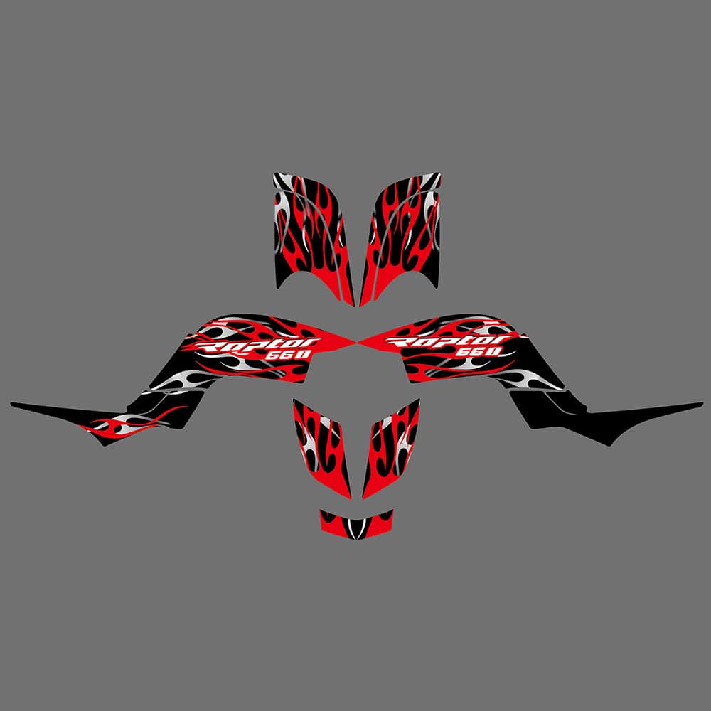 ATV Full Fairing Decal Sticker Graphics Background Kits For Yamaha RAPTOR 660 2001-2005 - Image 4