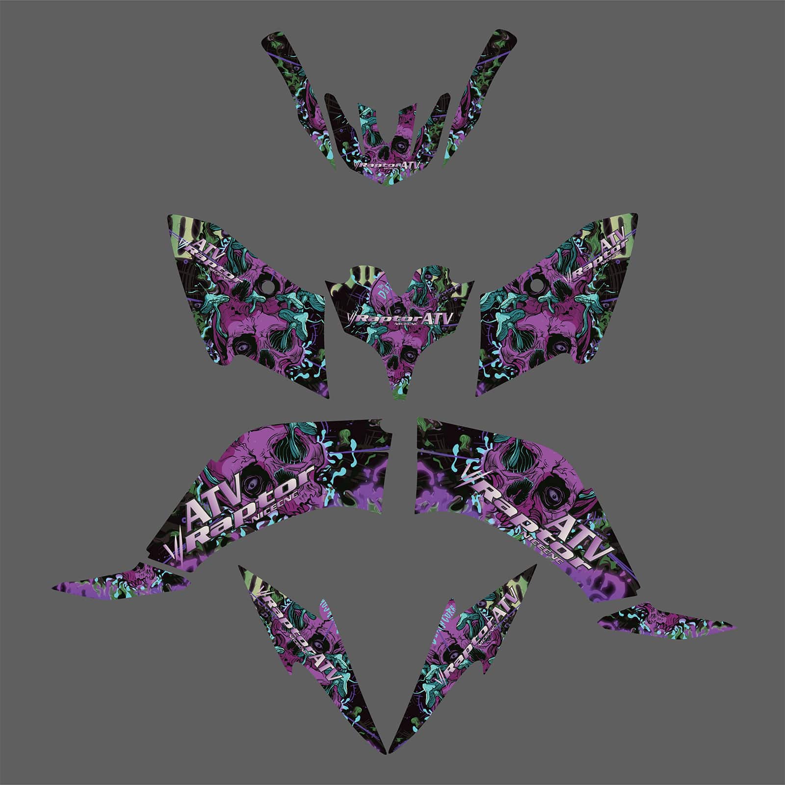 ATV Full Graphics Background Sticker Decal Kits For YAMAHA Raptor250 2008-Present - Image 3