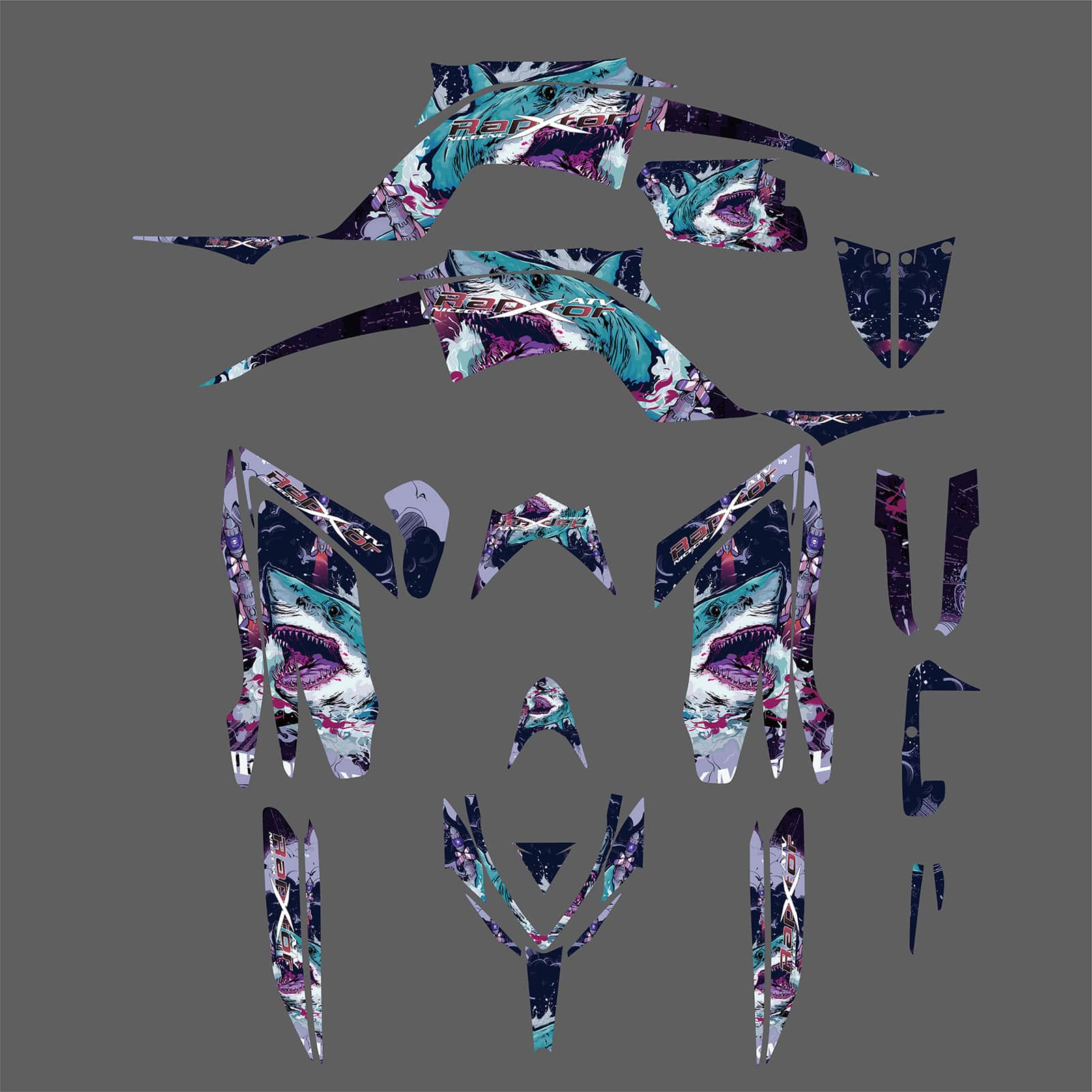 ATV Full Graphics Background Sticker Decal Kits For YAMAHA RAPTOR700 2013-2023 - Image 2