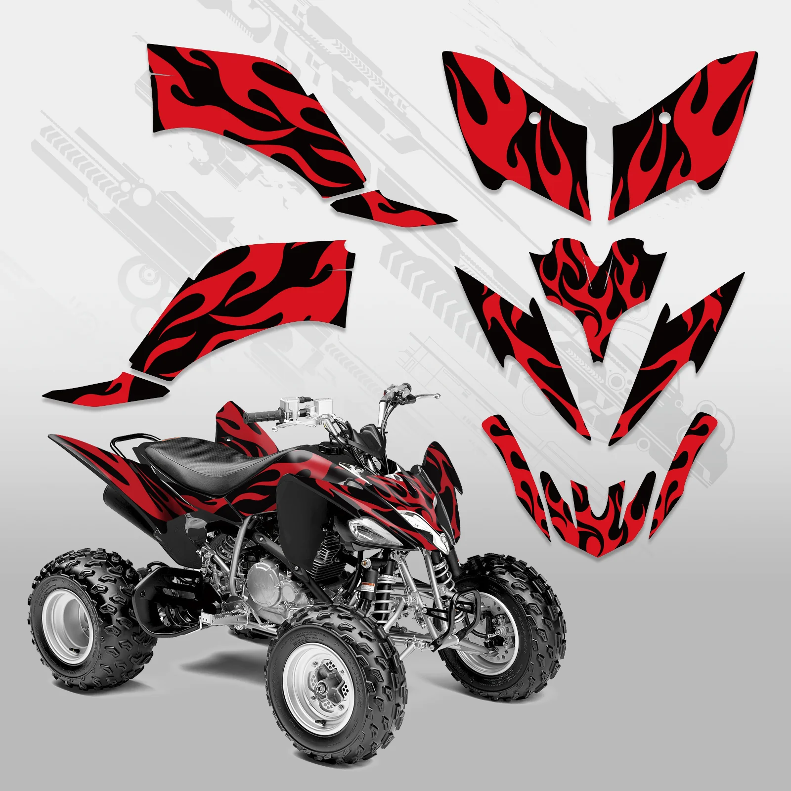 ATV Full Graphics Decals Stickers Kit For YAMAHA Raptor 250 2008-Present - Image 2