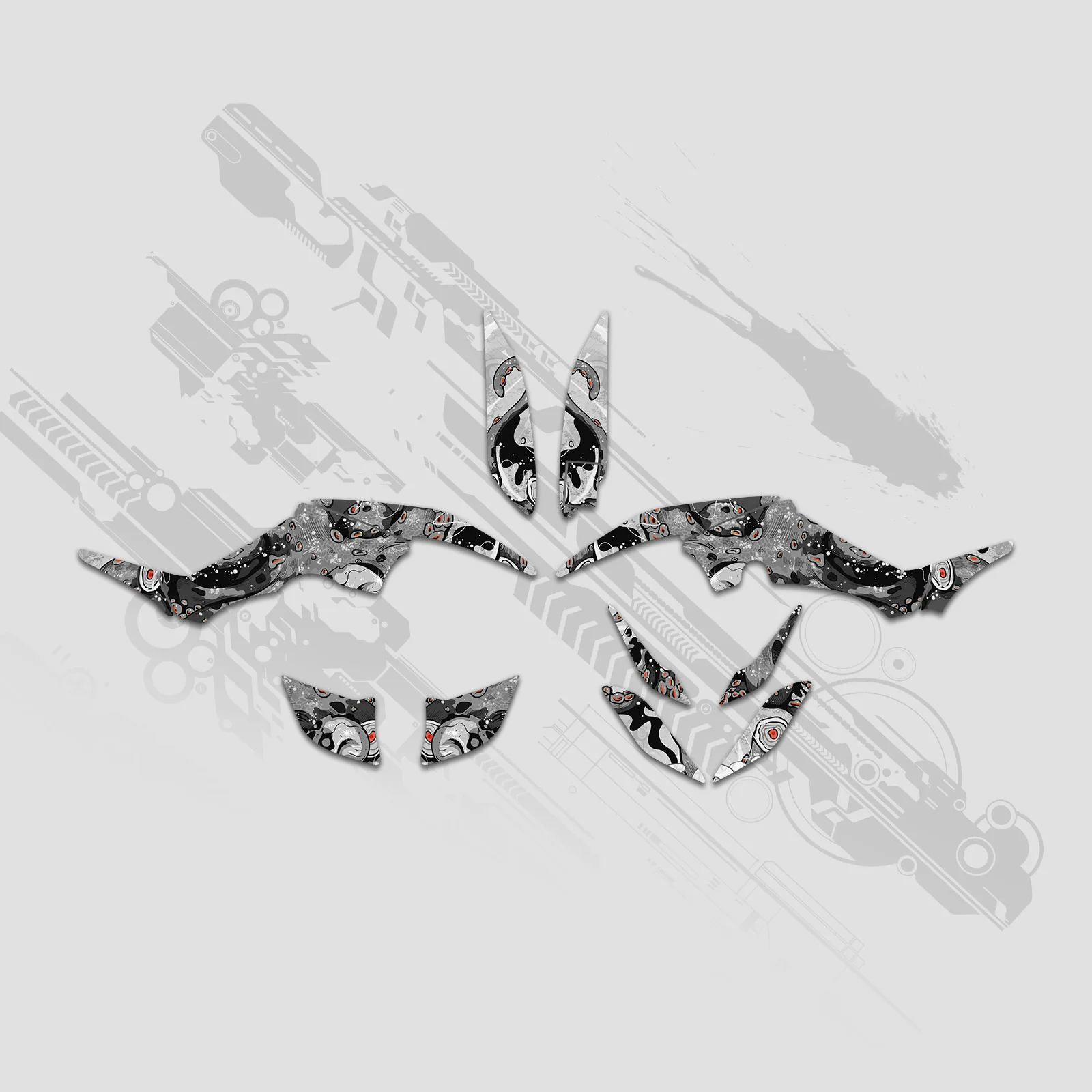 ATV Full Graphics Decals Stickers Kit For Yamaha RAPTOR 350 2004+ - Image 2