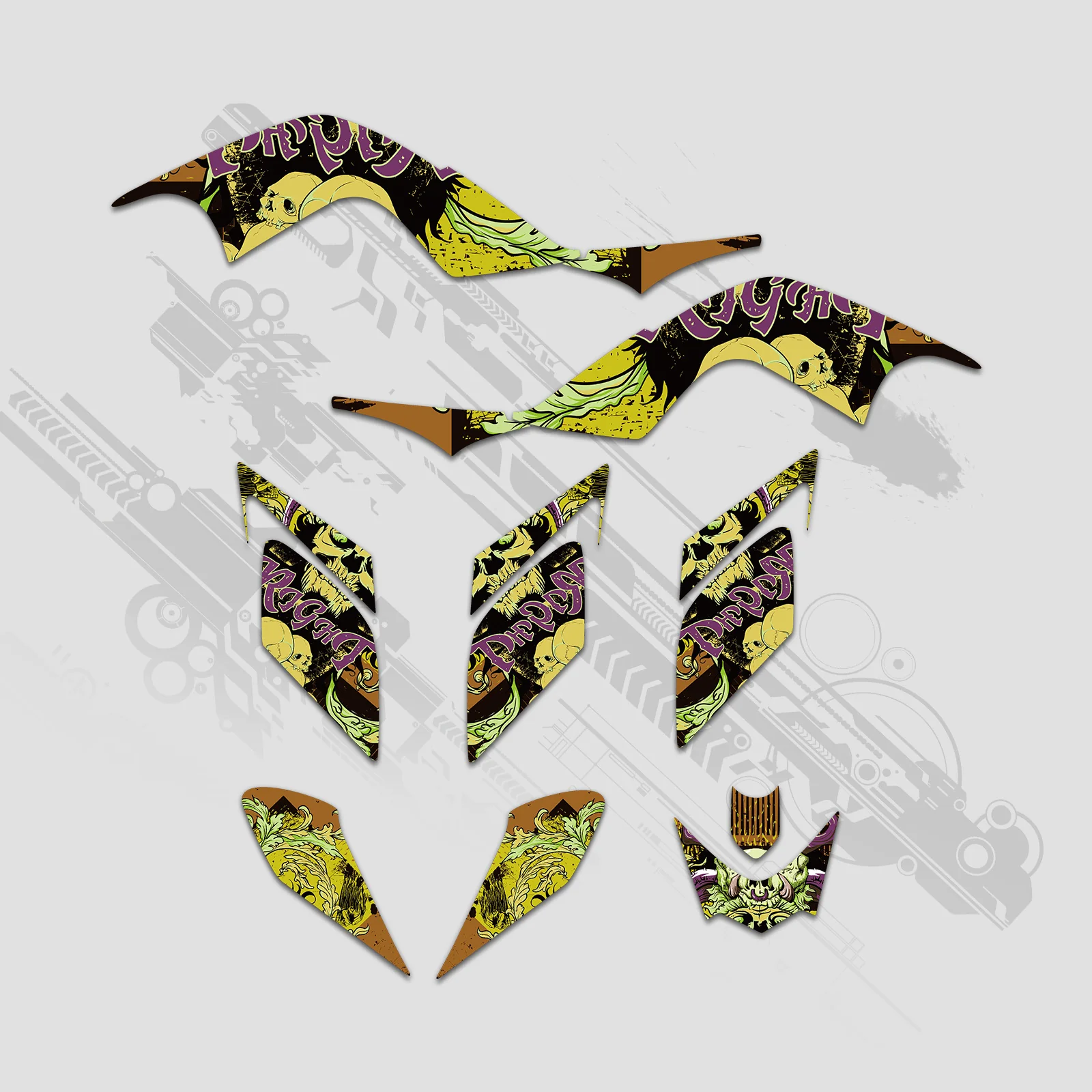 ATV Full Graphics Decals Stickers Kit For Yamaha RAPTOR 700 2006-2012