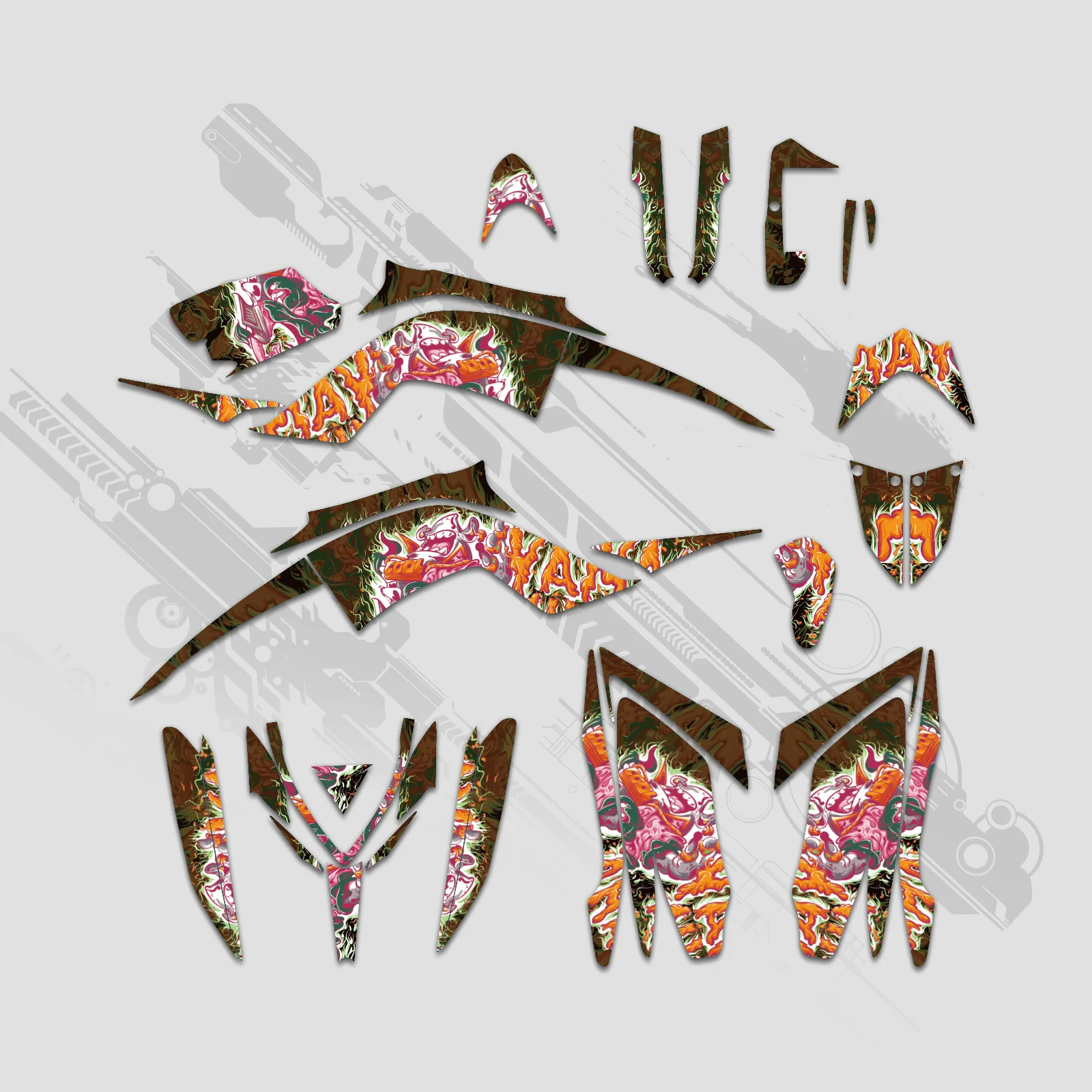 ATV Full Graphics Decals Stickers Kit For Yamaha RAPTOR 700 2013-2023 - Image 2