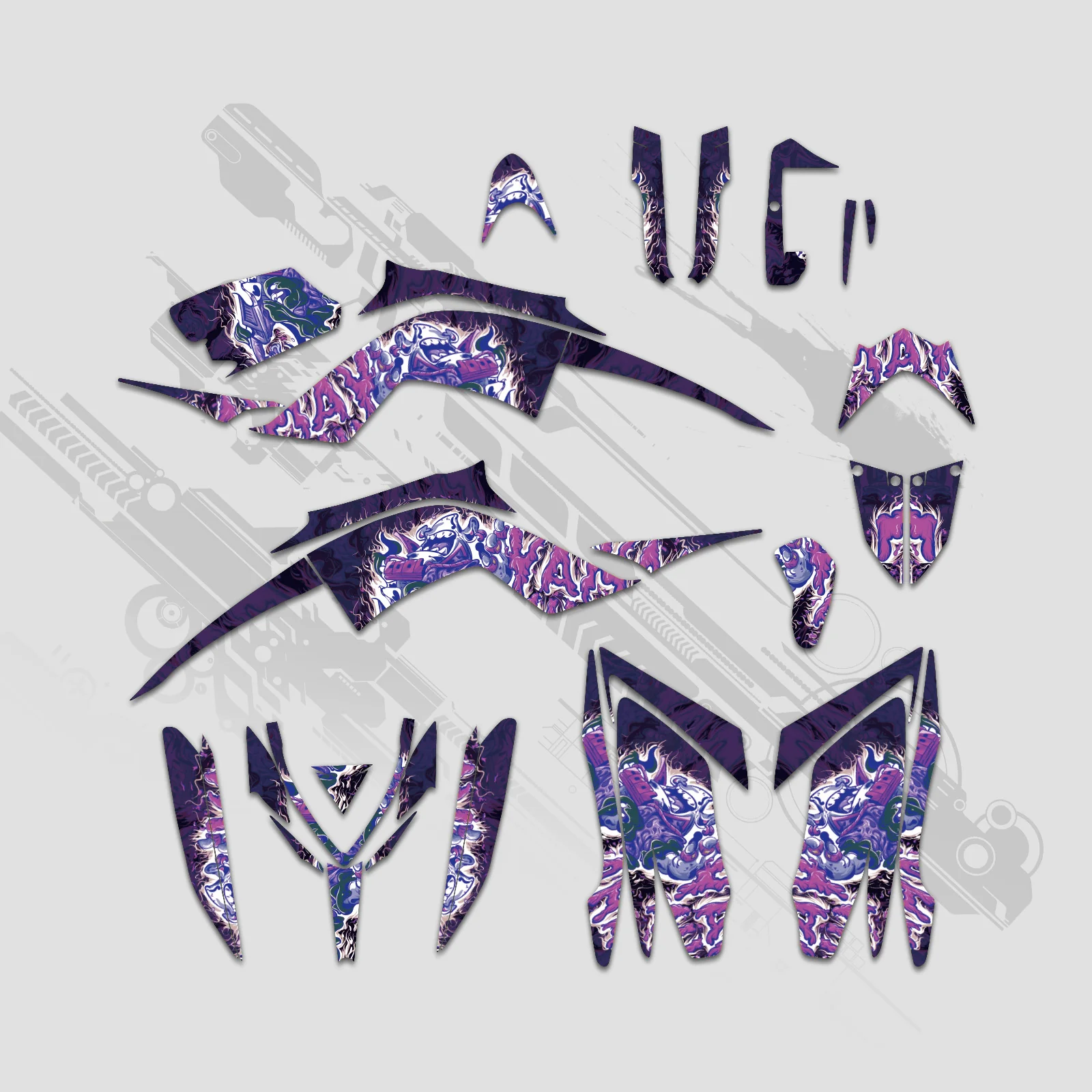 ATV Full Graphics Decals Stickers Kit For Yamaha RAPTOR 700 2013-2023 - Image 3
