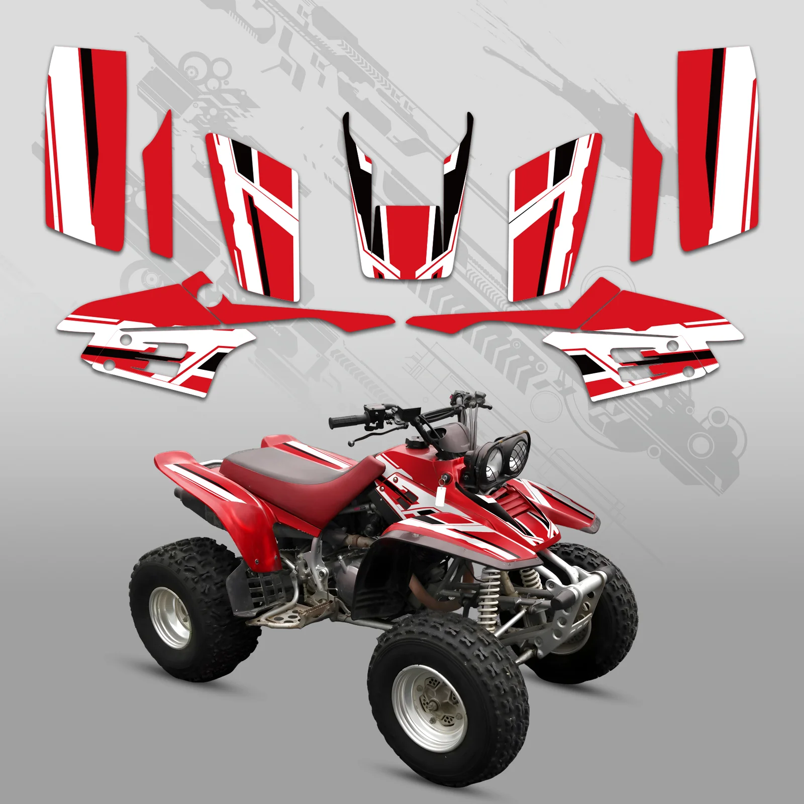 ATV Full Graphics Decals Stickers Kit For Yamaha Warrior 350 1987-2004 - Image 3