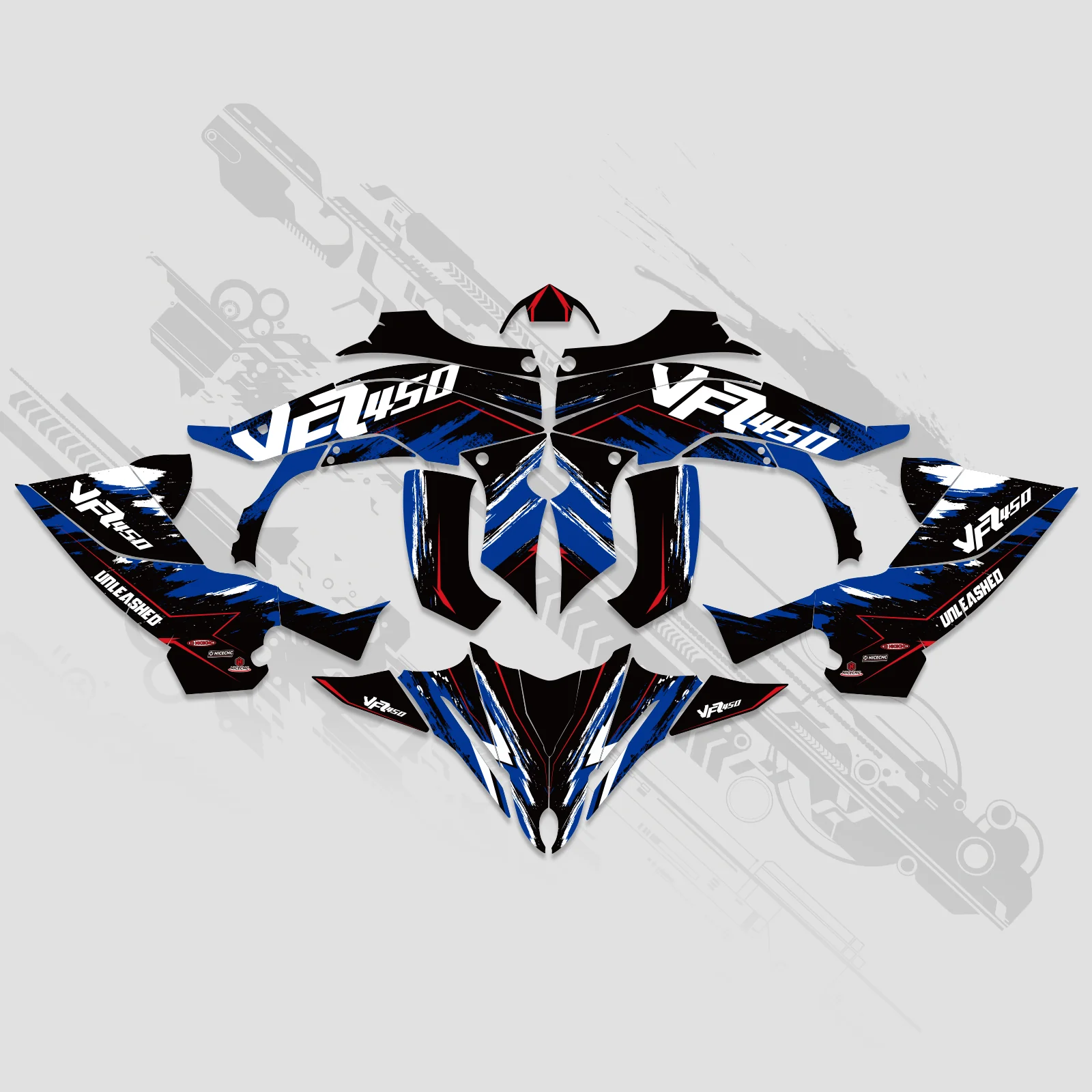 ATV Full Graphics Decals Stickers Kit For YAMAHA YFZ450R 2014-2022 - Image 2