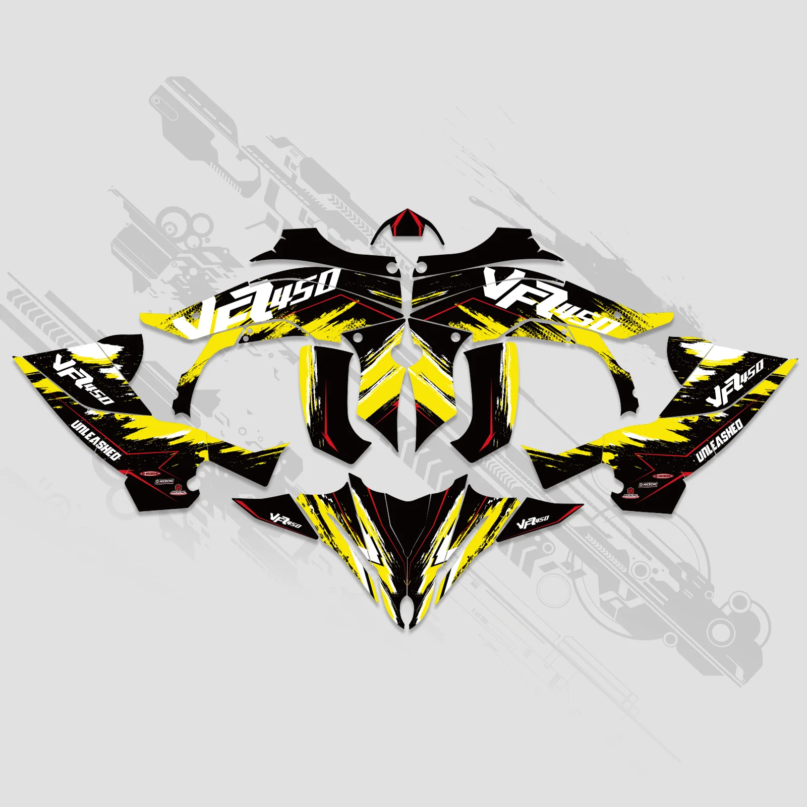 ATV Full Graphics Decals Stickers Kit For YAMAHA YFZ450R 2014-2022 - Image 4