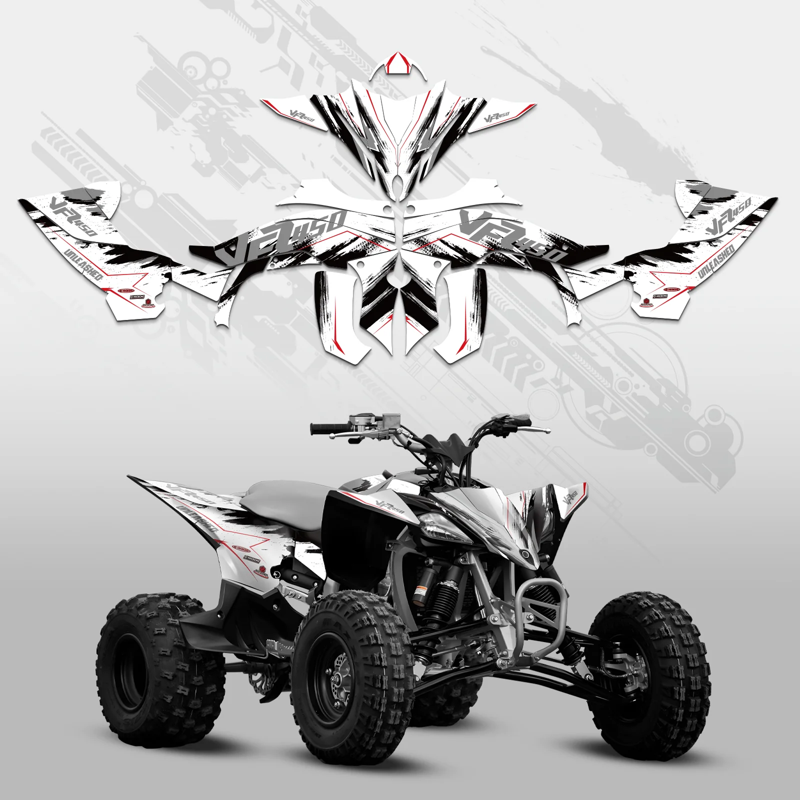 ATV Full Graphics Decals Stickers Kit For YAMAHA YFZ450R 2014-2022 - Image 5