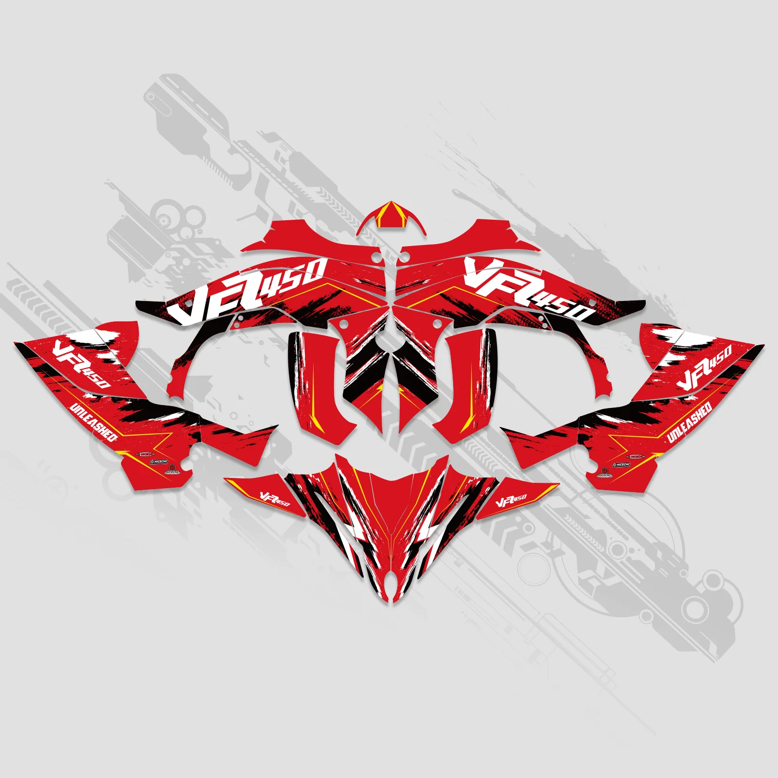 ATV Full Graphics Decals Stickers Kit For YAMAHA YFZ450R 2014-2022 - Image 5