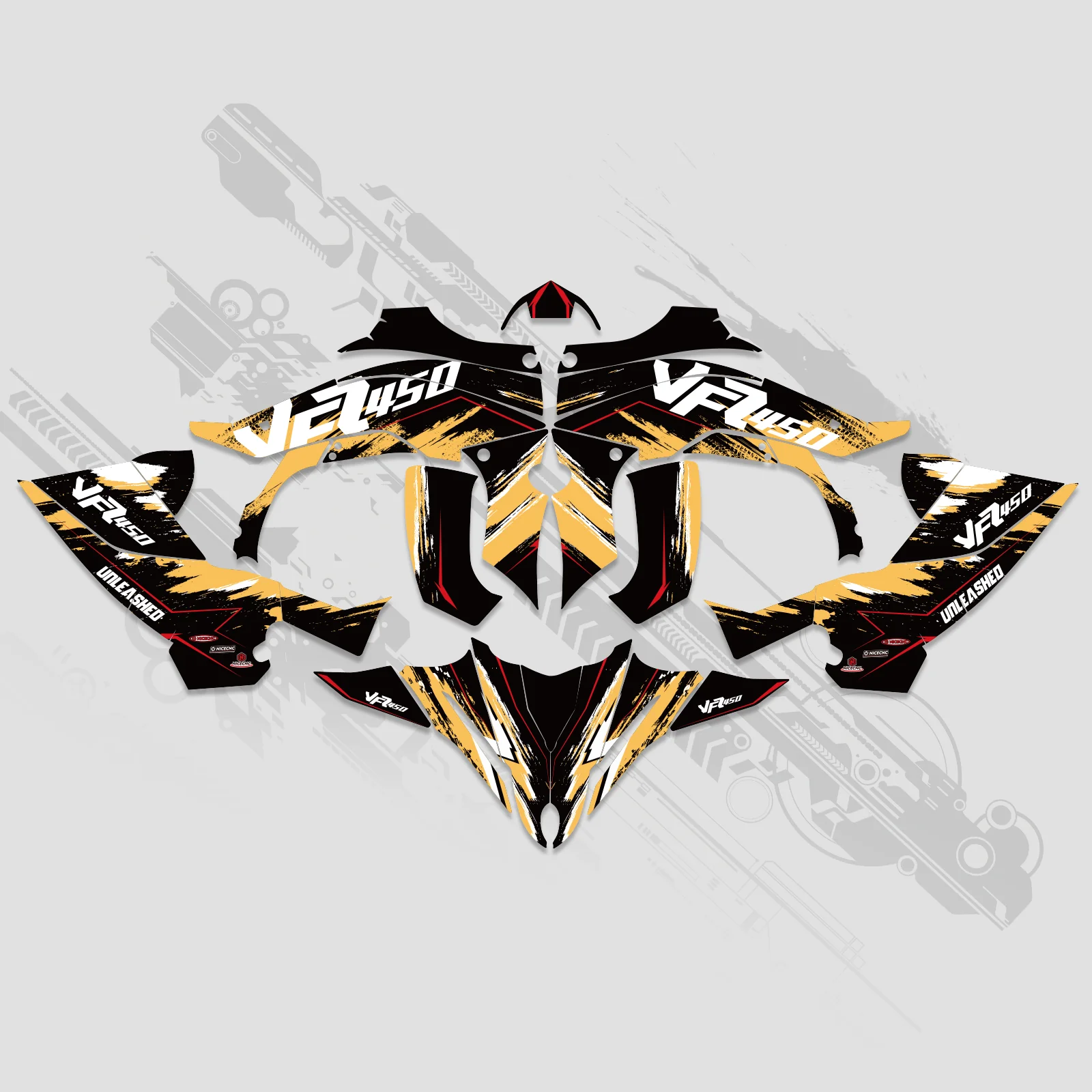 ATV Full Graphics Decals Stickers Kit For YAMAHA YFZ450R 2014-2022 - Image 6