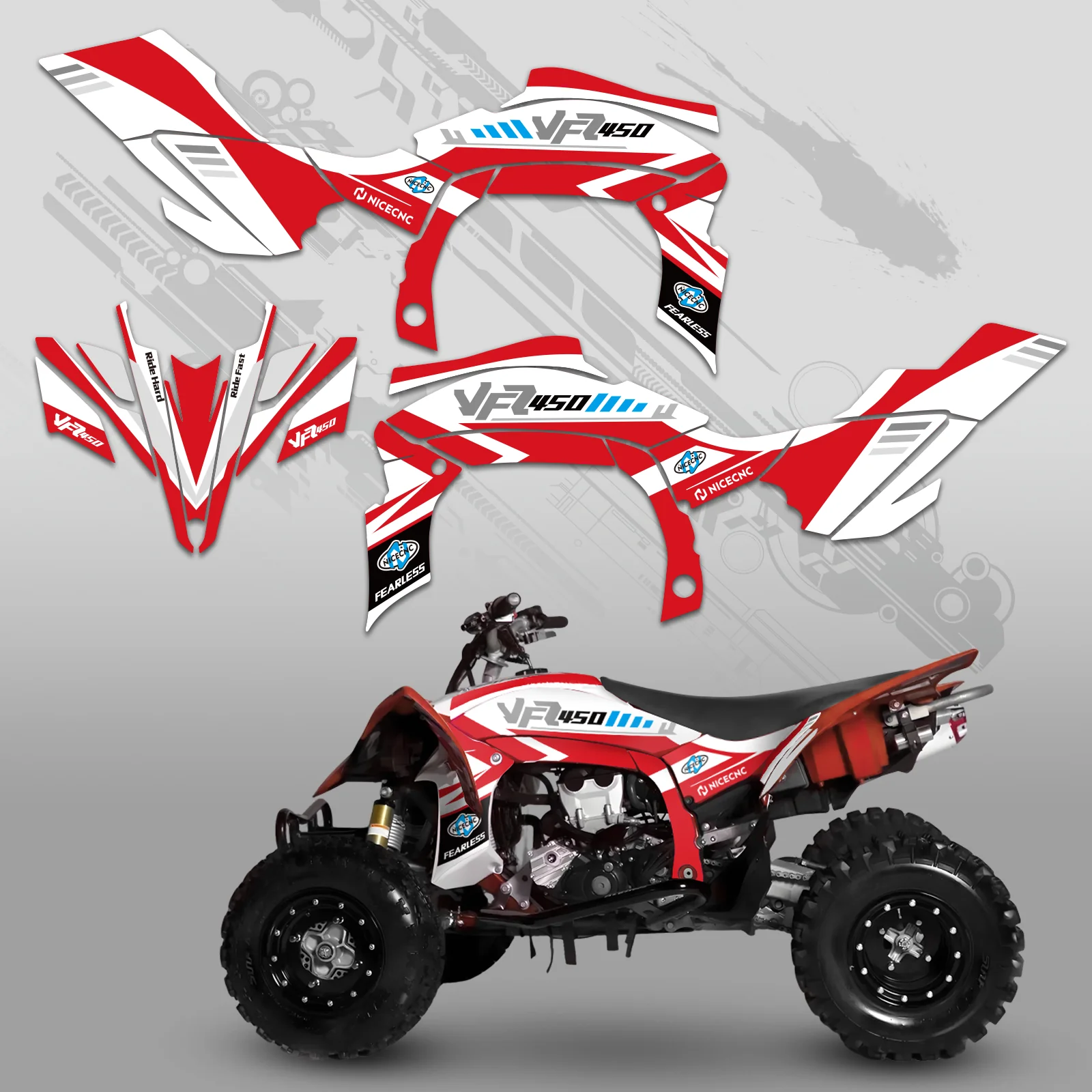 ATV Full Graphics Decals Stickers Kit For YAMAHA YFZ450R YFZ450X 2009-2013 - Image 2
