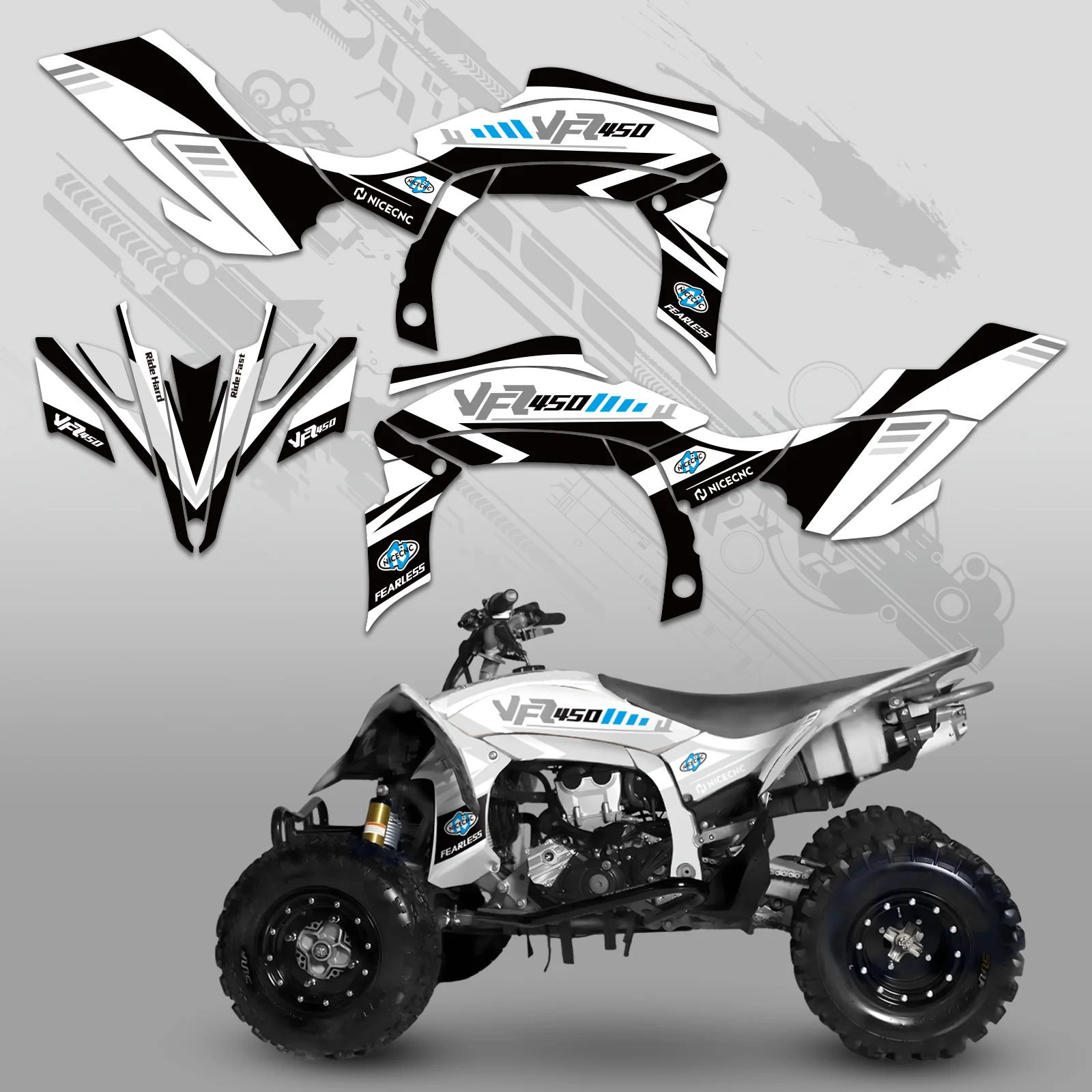 ATV Full Graphics Decals Stickers Kit For YAMAHA YFZ450R YFZ450X 2009-2013 - Image 3