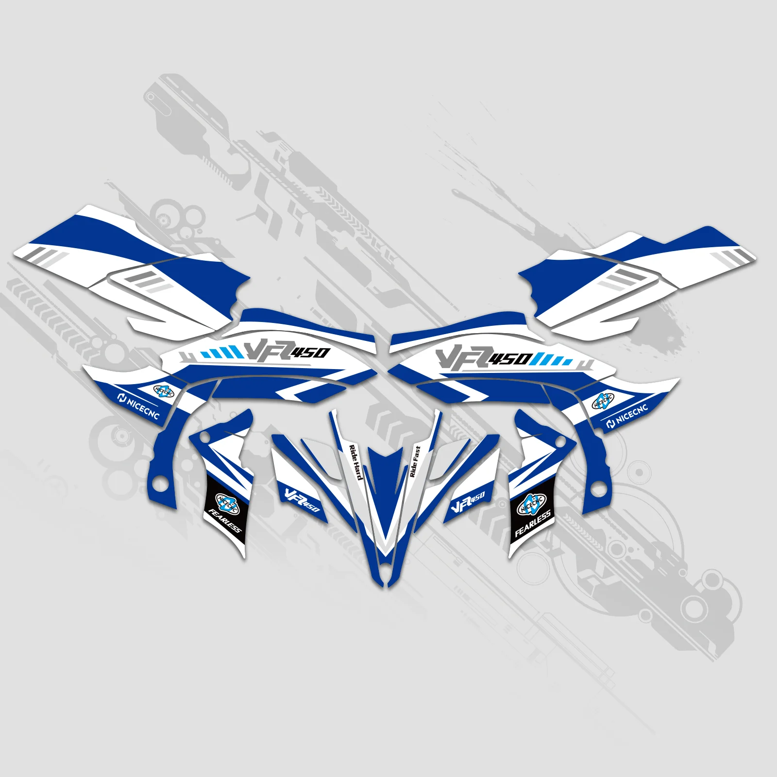ATV Full Graphics Decals Stickers Kit For YAMAHA YFZ450R YFZ450X 2009-2013 - Image 5
