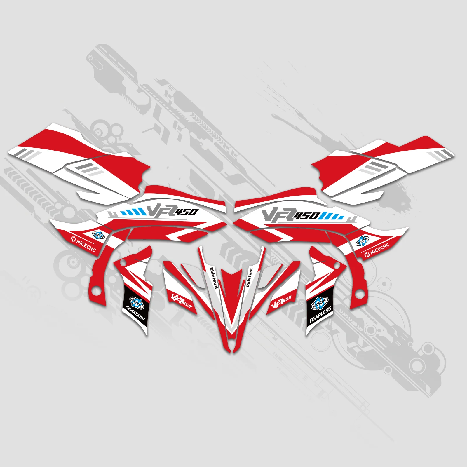 ATV Full Graphics Decals Stickers Kit For YAMAHA YFZ450R YFZ450X 2009-2013 - Image 7